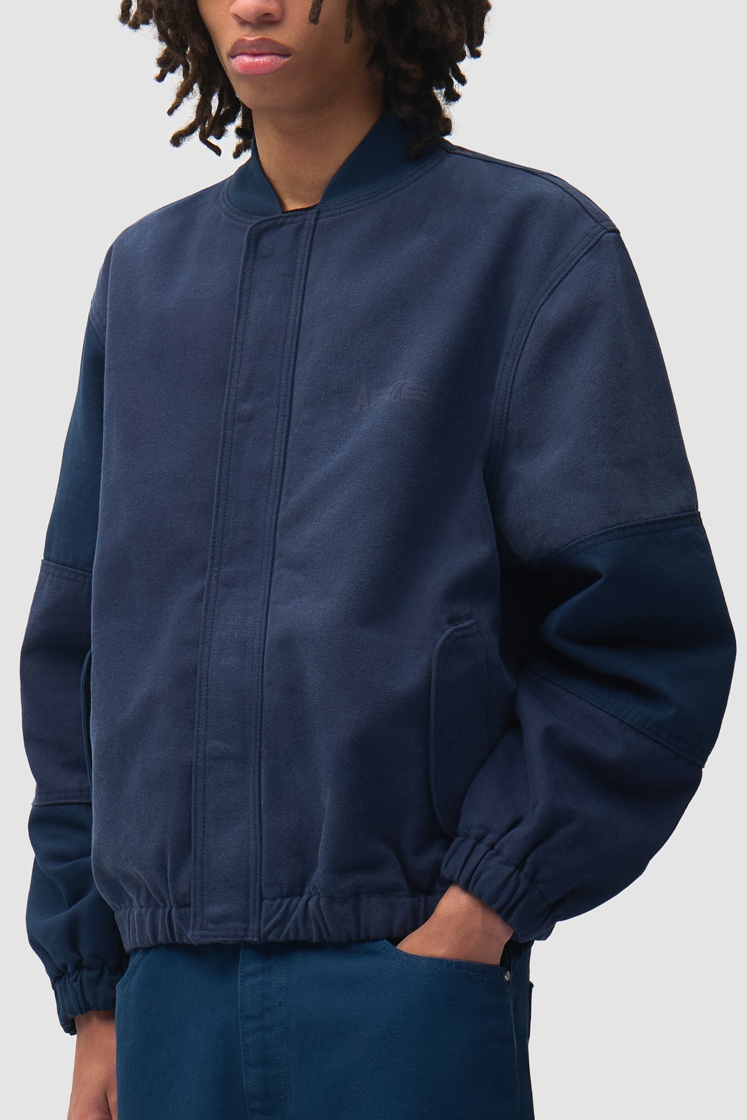 Blouson aviateur en toile - Bleu marine