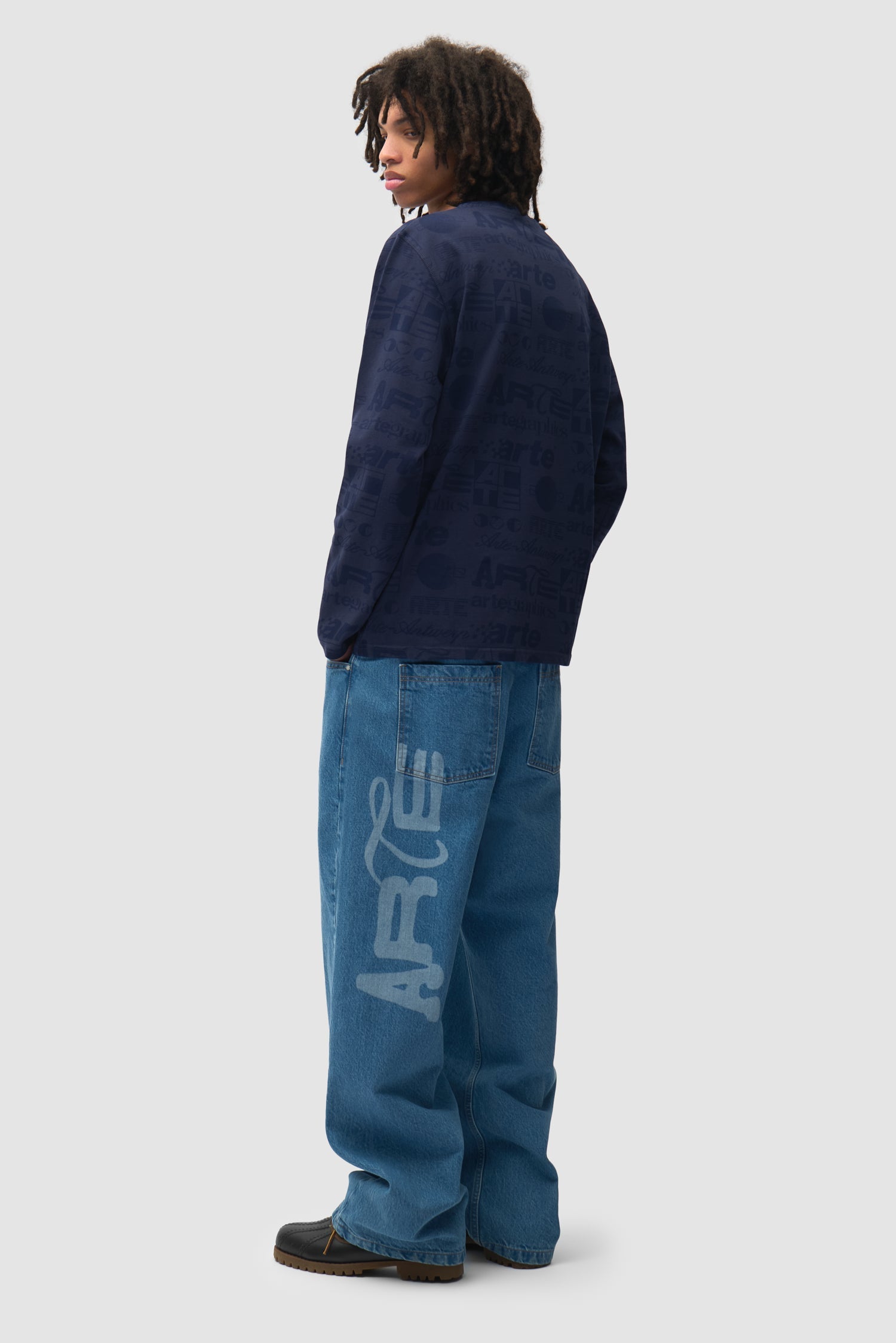 T-shirt à manches longues Polygraphic - Bleu marine/Noir
