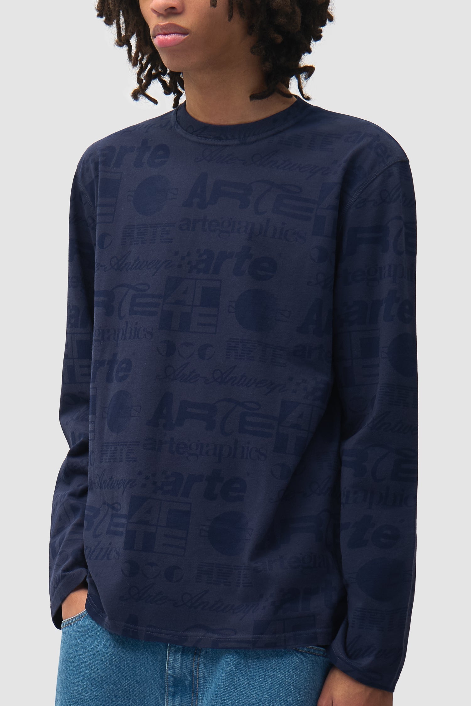 T-shirt à manches longues Polygraphic - Bleu marine/Noir