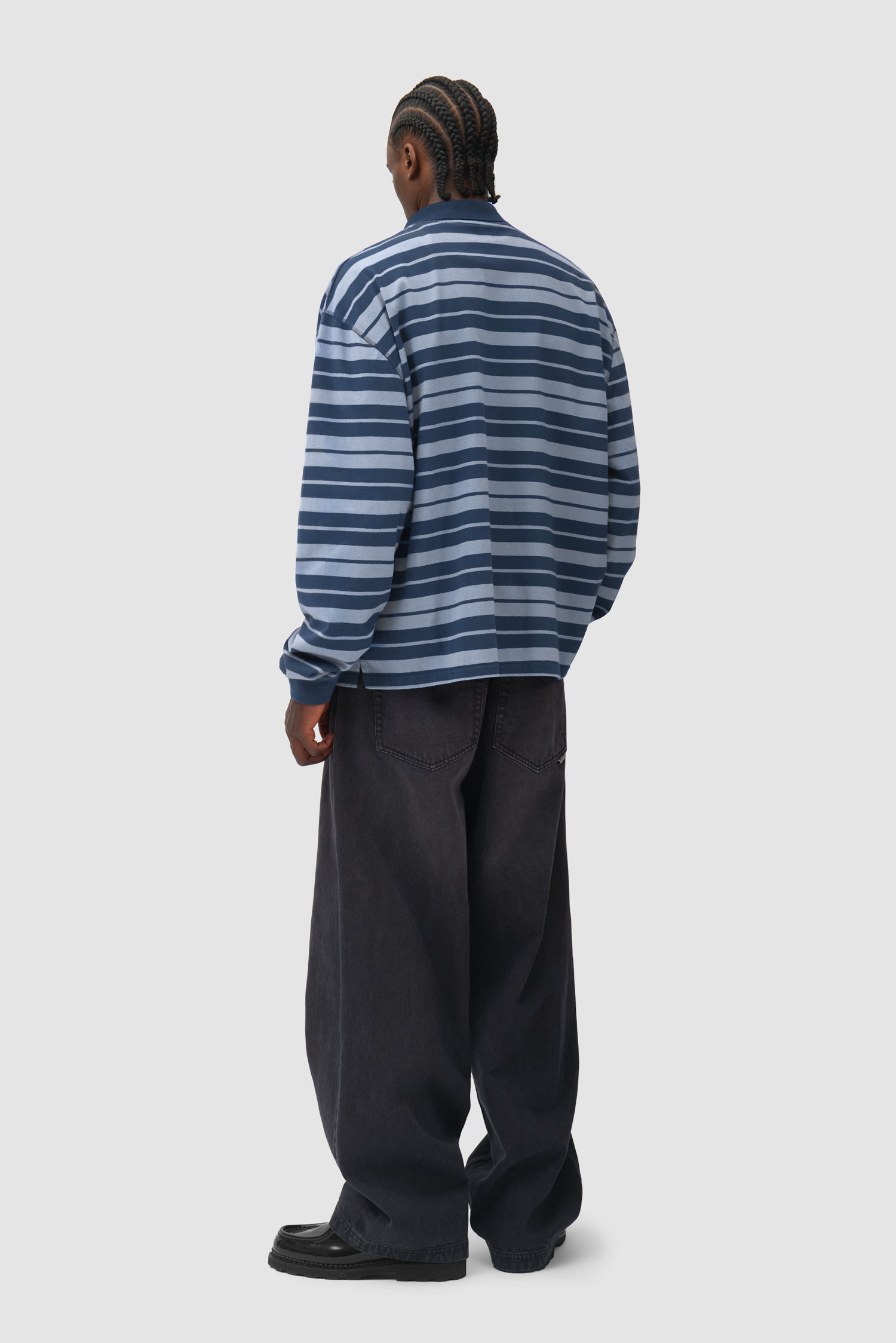 Polo rayé - Bleu marine/Bleu clair