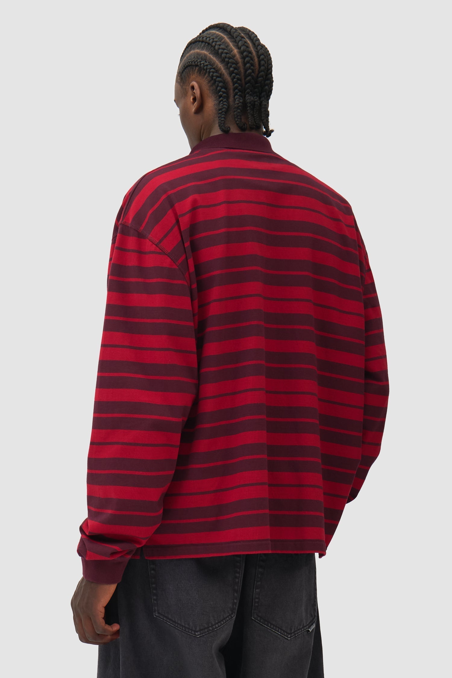 Polo rayé - Rouge/Bordeaux