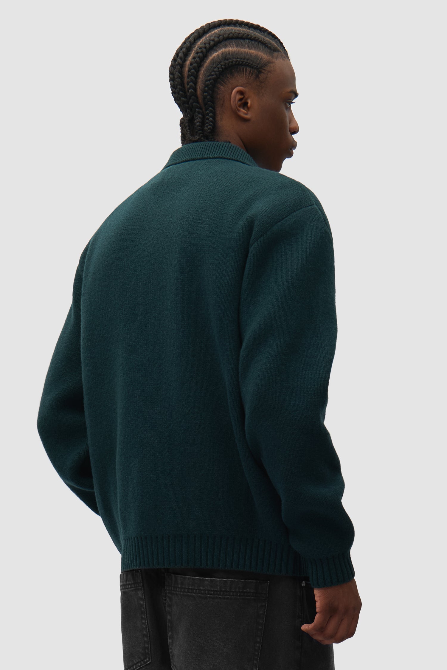 Cardigan à fermeture éclair et motif torsadé - Vert