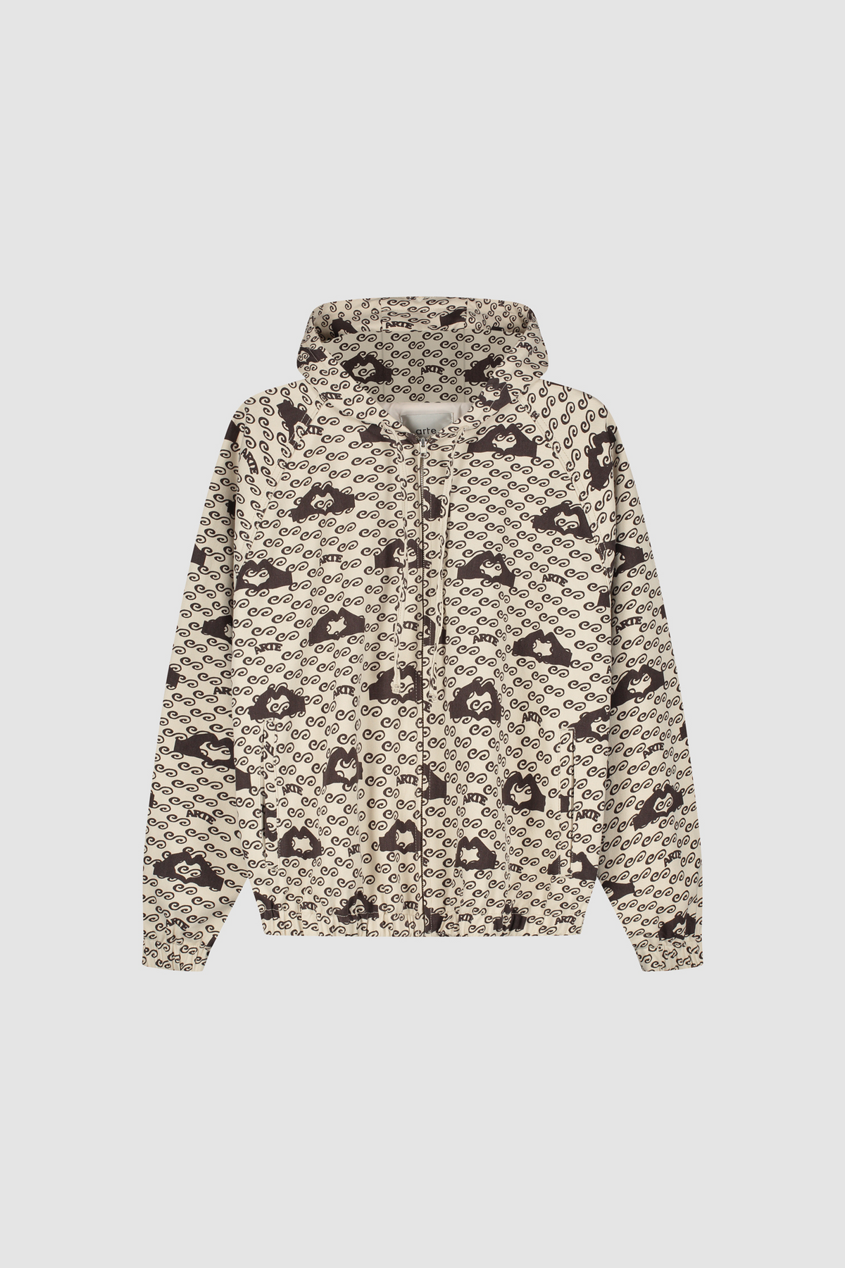 Veste imprimée en forme de cœur - crème/marron