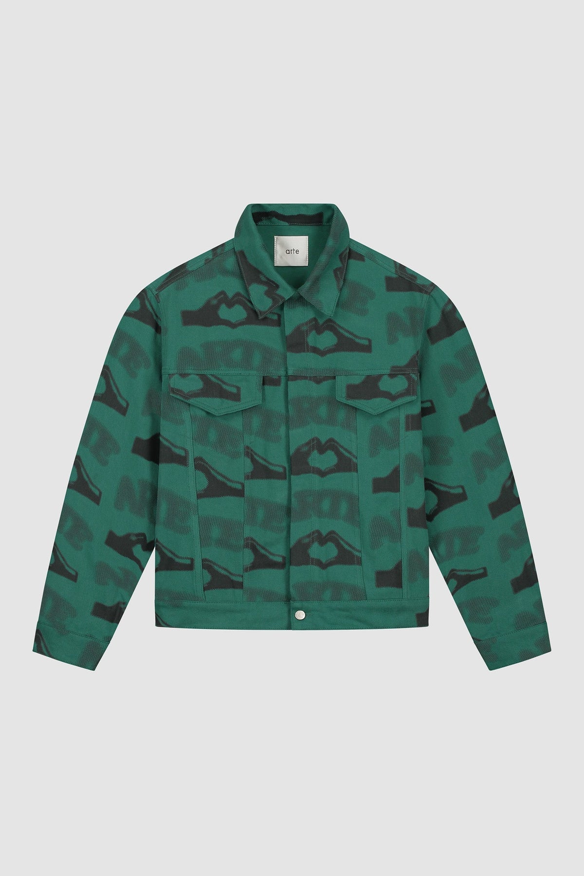 Veste imprimée en forme de cœur - Vert