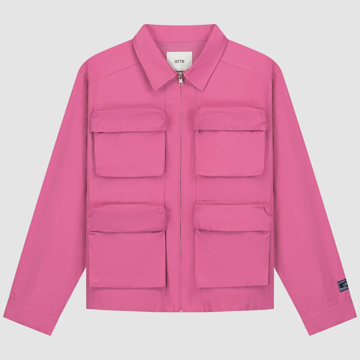 Veste en coton à poches 3D - Rose