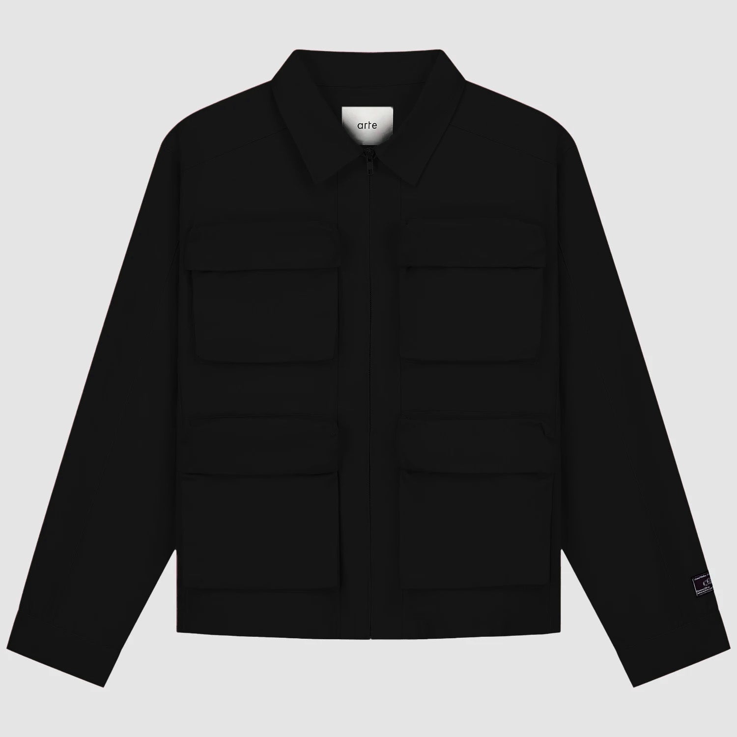 Veste en coton à poches 3D - Noir