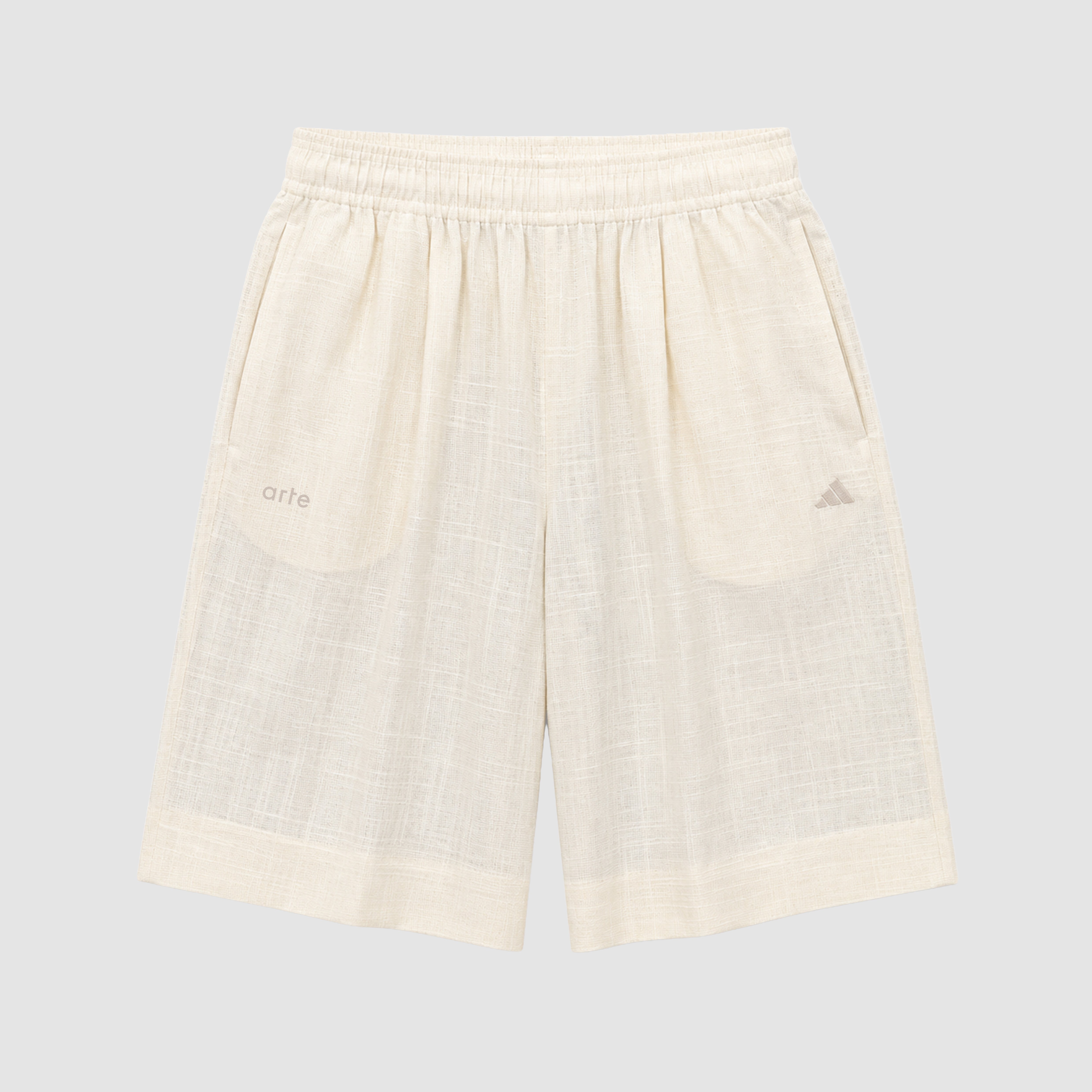 Short en lin Arte pour adidas - Blanc cassé