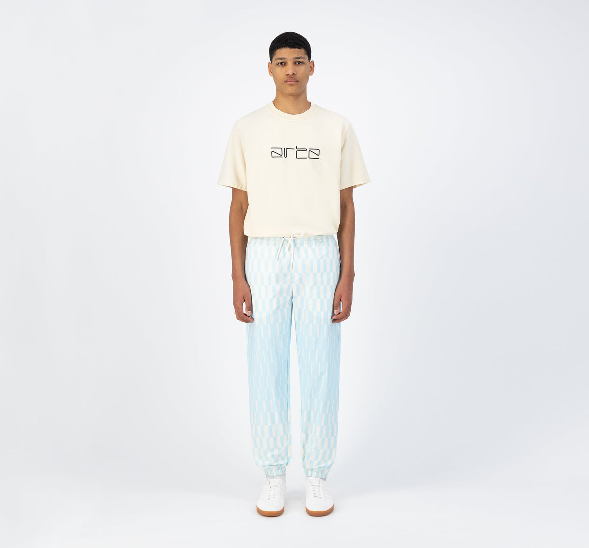 Pantalon Jo - Bleu clair/crème