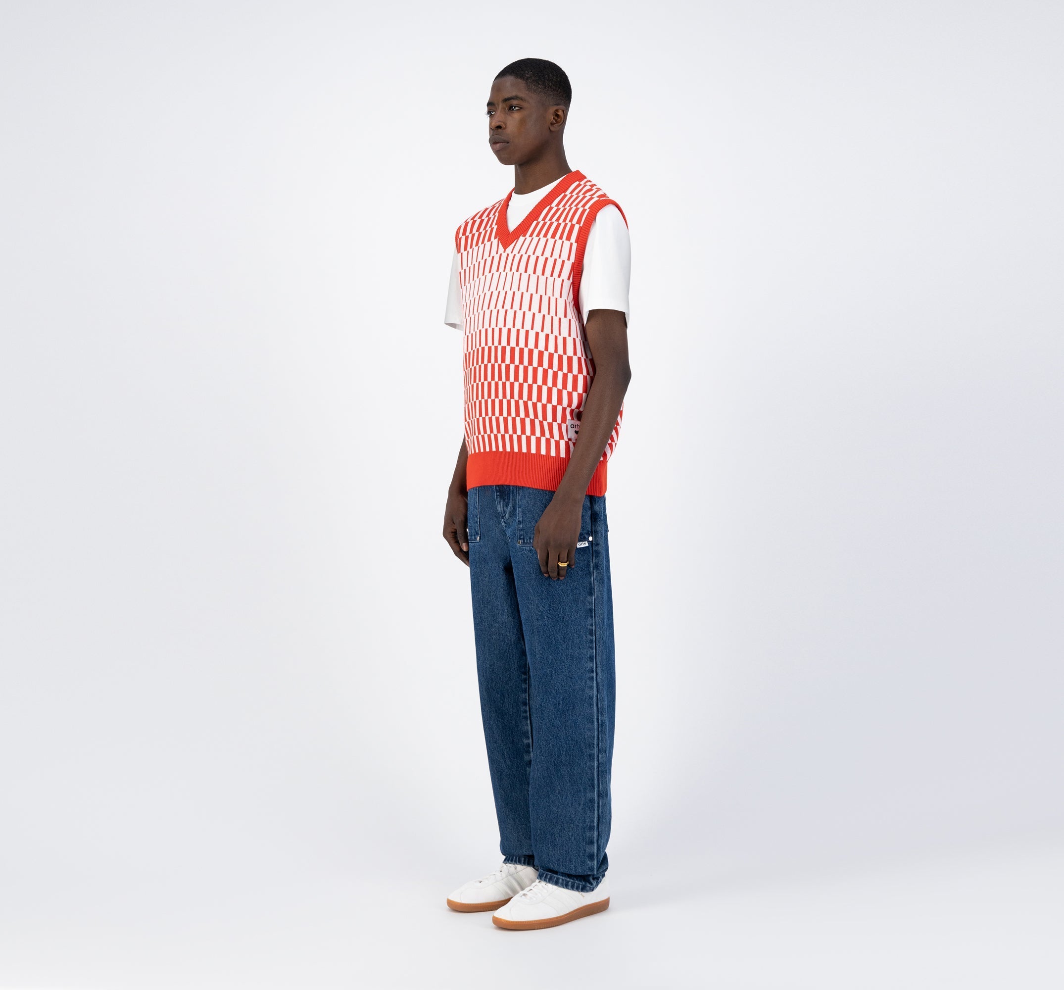 Tricot Karl Trip - Rouge/Blanc