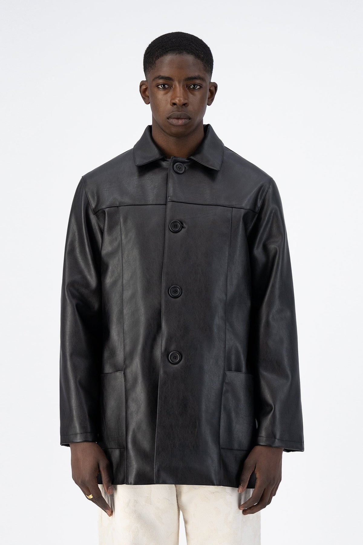 Veste en cuir Joe - Noir