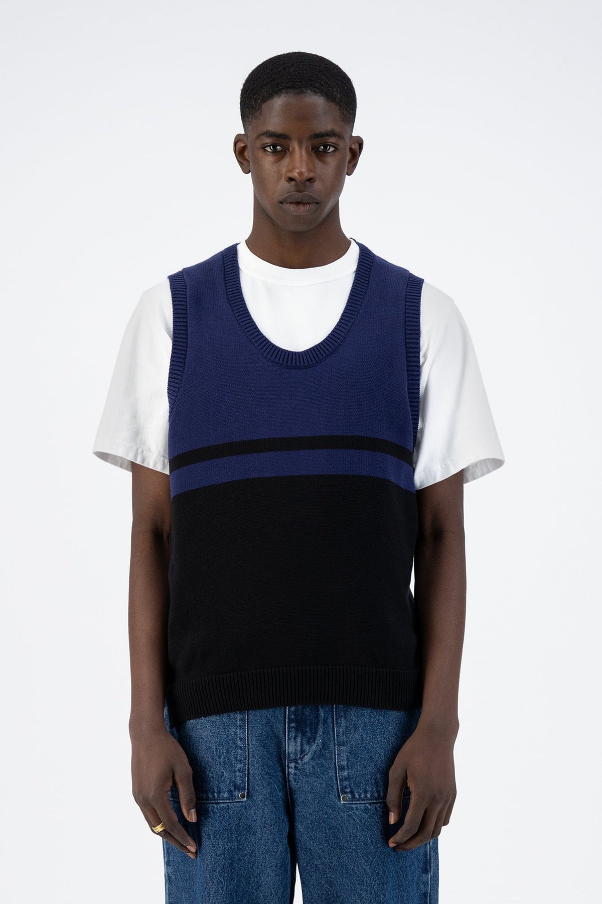 Tricot Karl Meio - Noir/Marine
