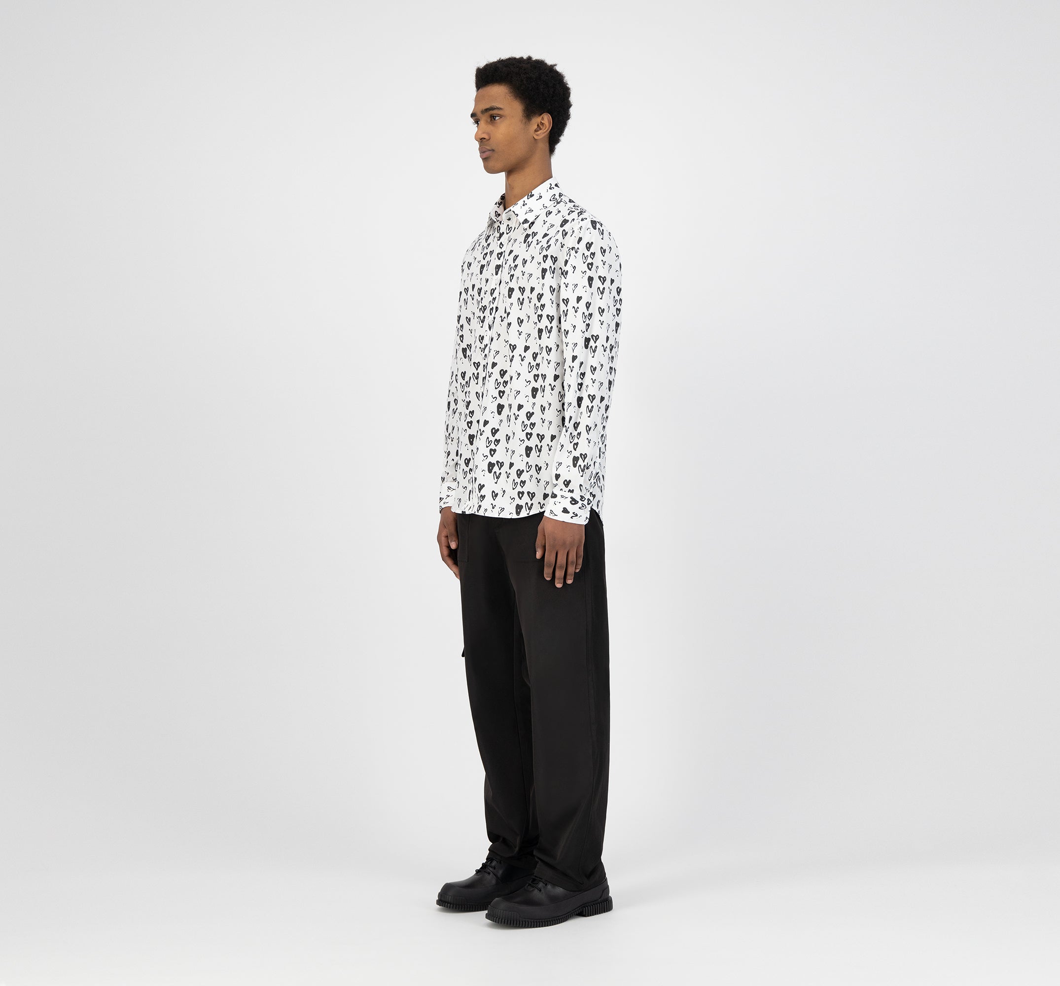 Chemise Stockton Hearts - blanc/noir