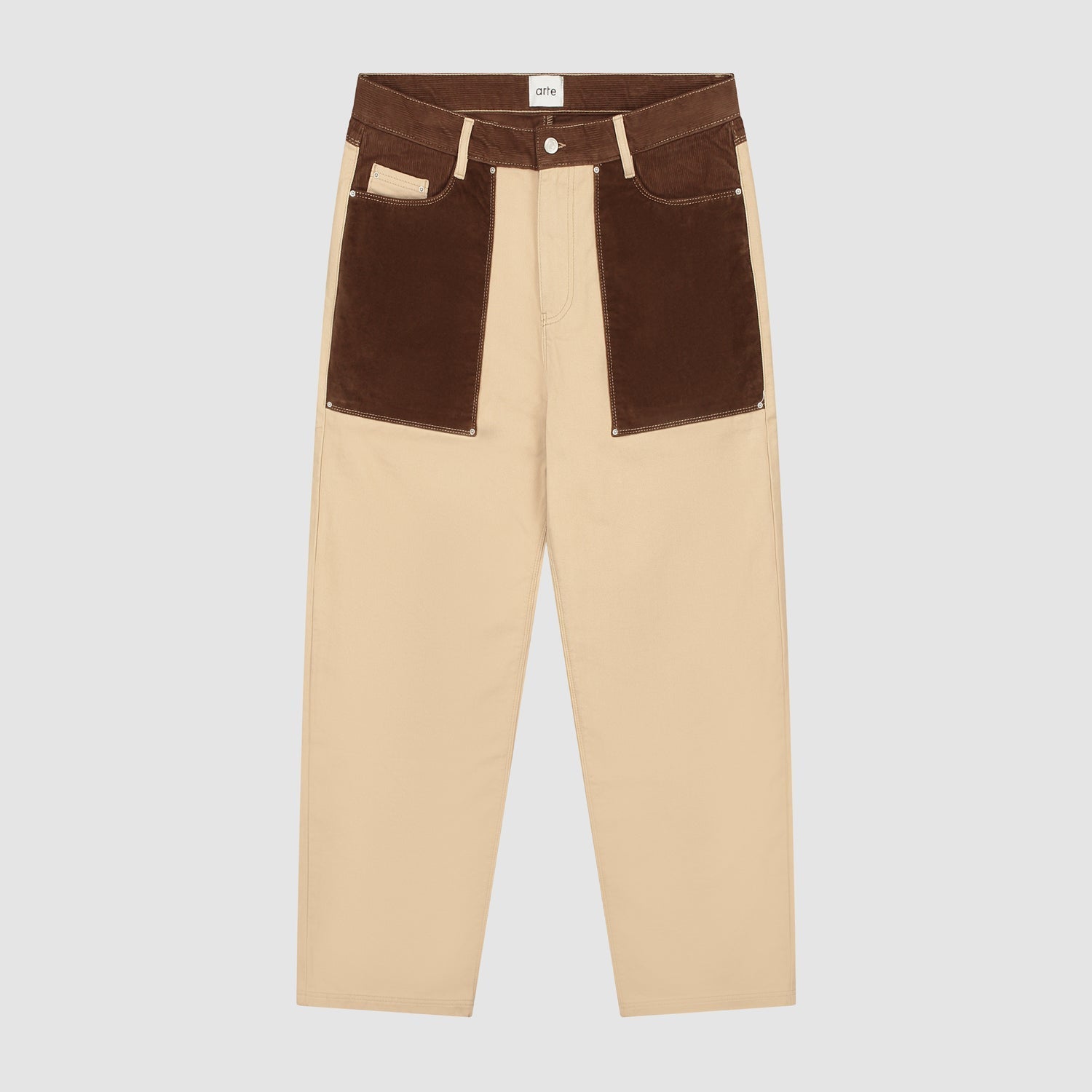 Pantalon en tissu multiple - Crème