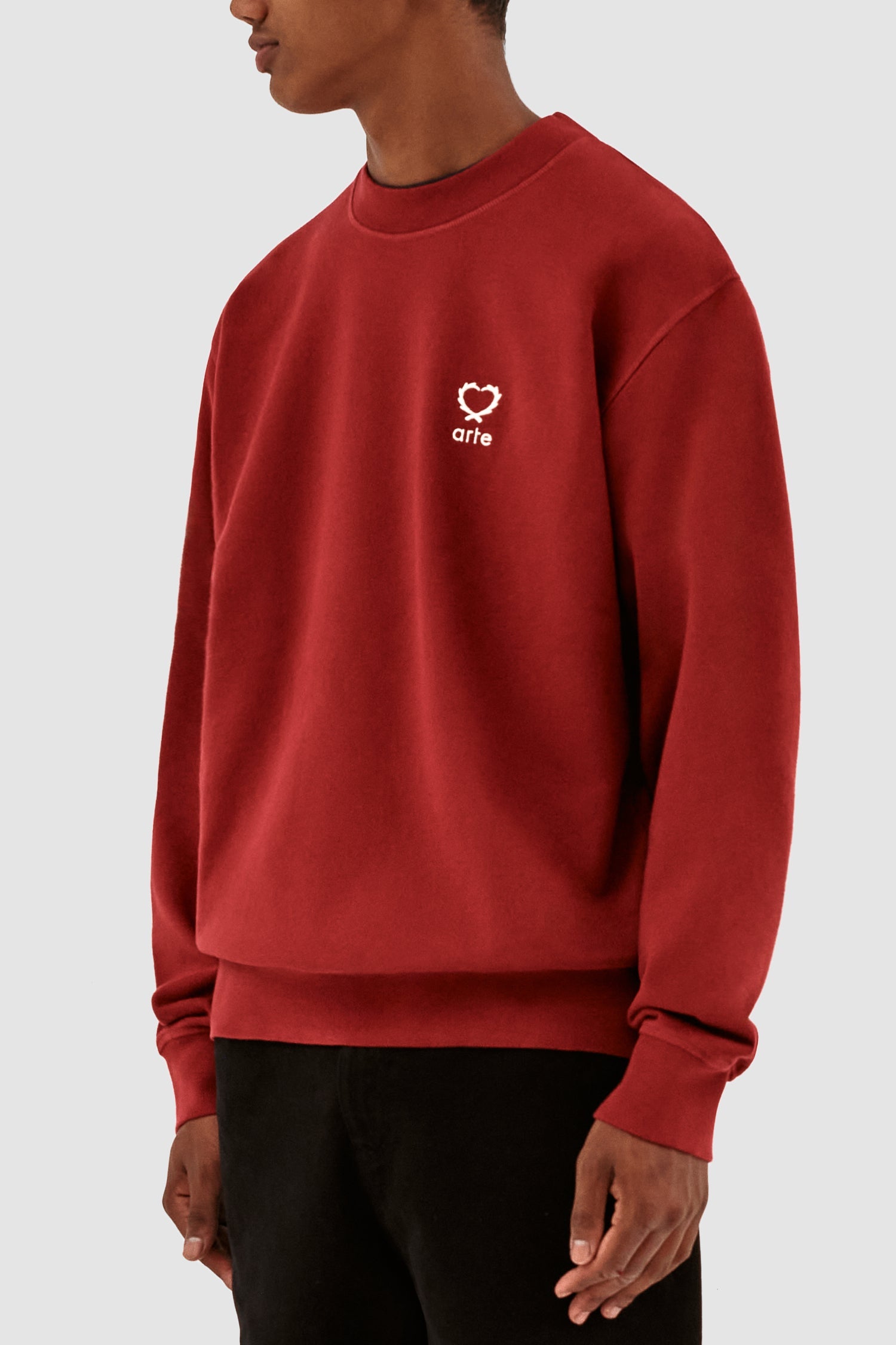 Carlos Small Heart Crewneck - Bordeaux
