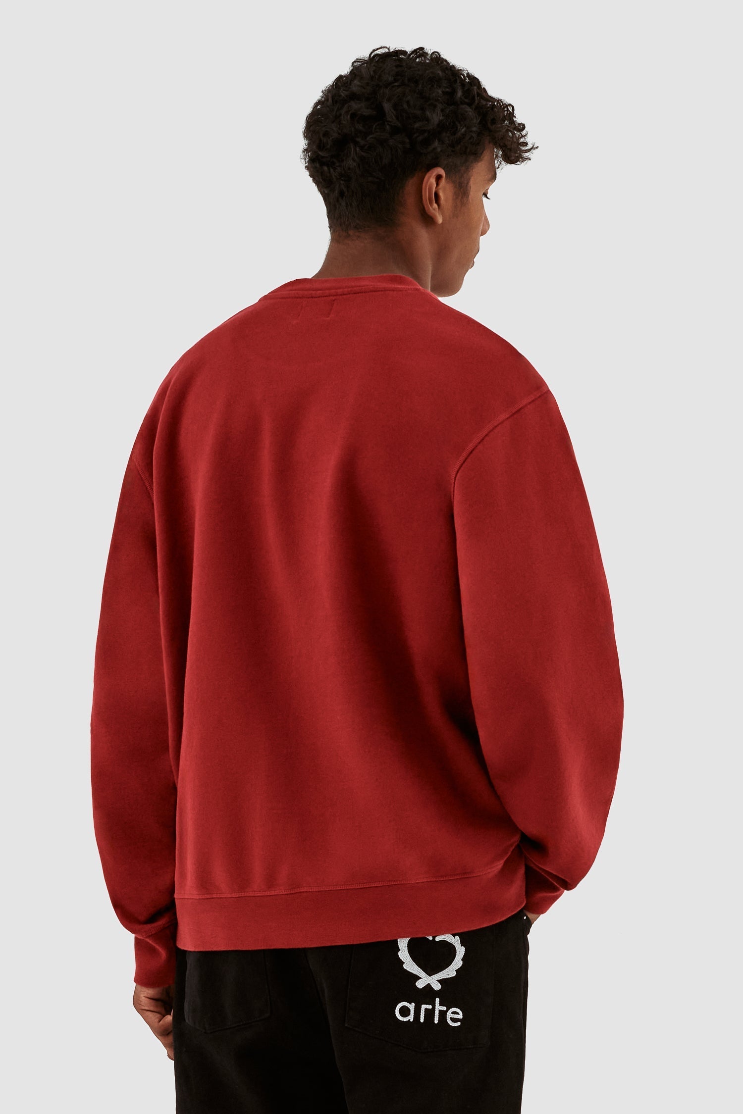 Carlos Small Heart Crewneck - Bordeaux