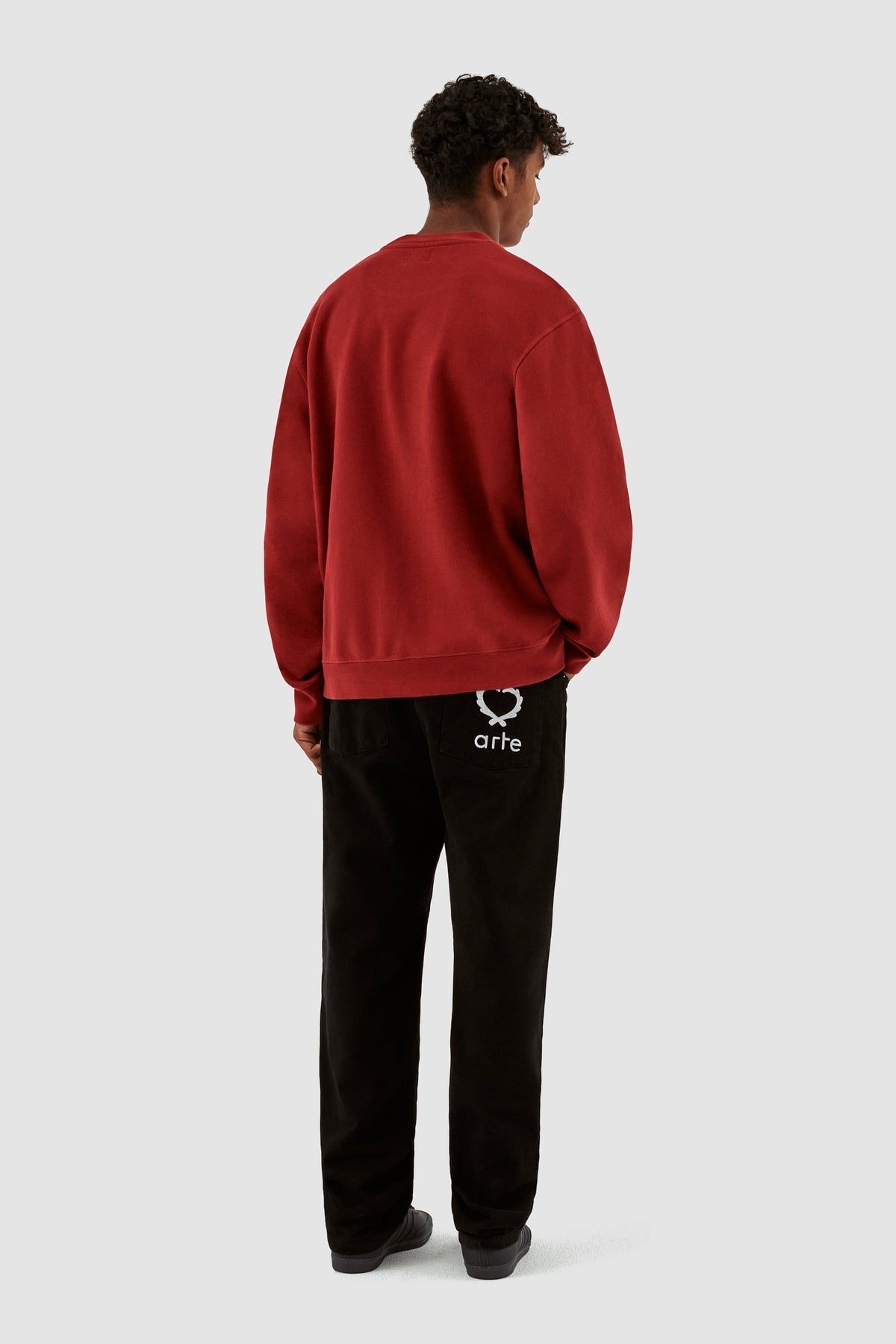 Carlos Small Heart Crewneck - Bordeaux