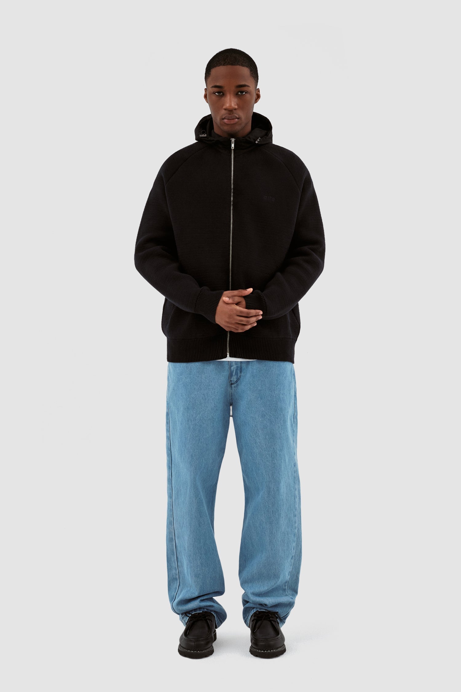 Sweat à capuche en maille Kole - Noir
