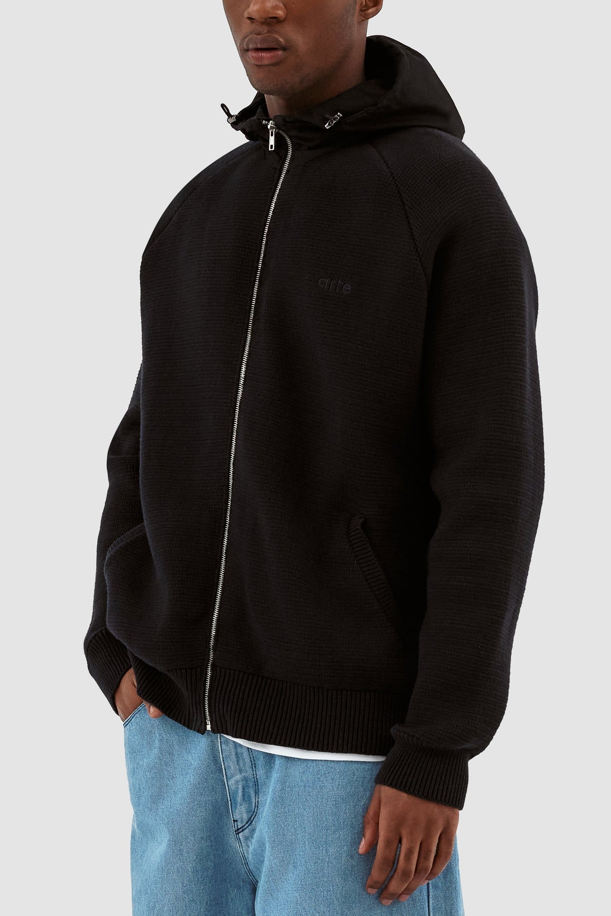 Sweat à capuche en maille Kole - Noir