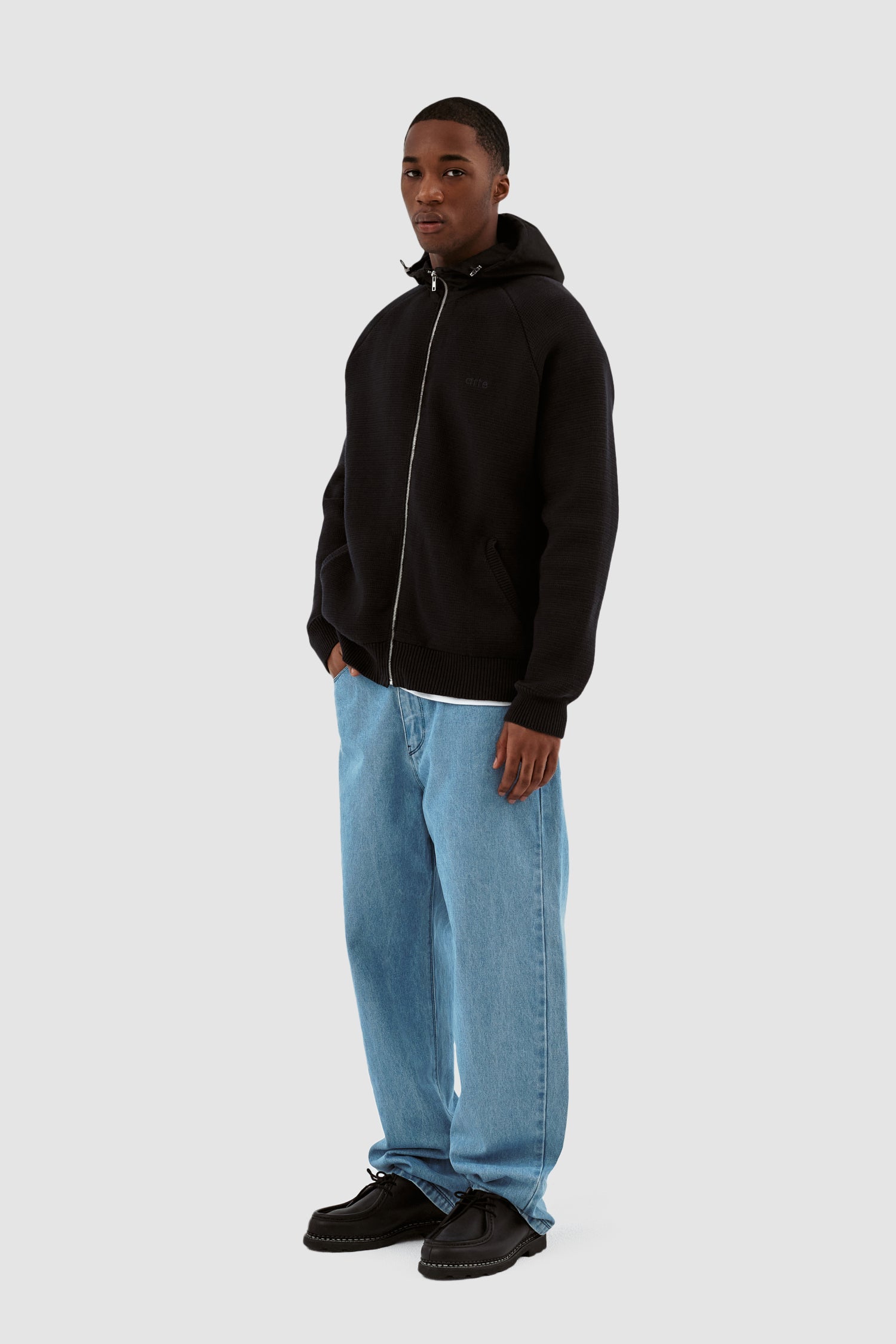 Sweat à capuche en maille Kole - Noir