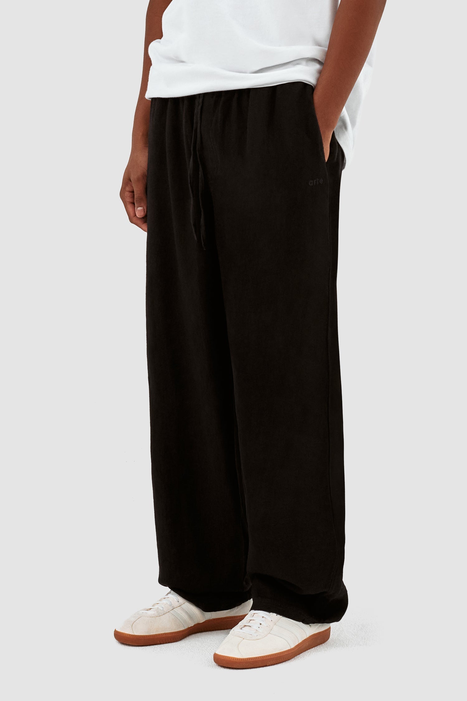 Jan Linnen Pantalon - Noir