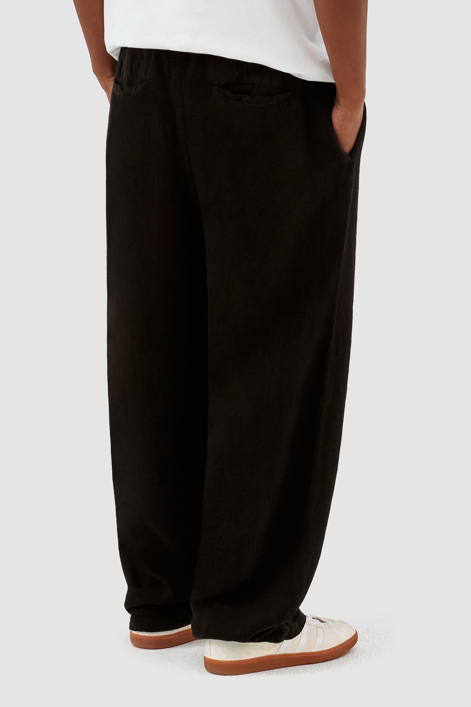 Jan Linnen Pantalon - Noir