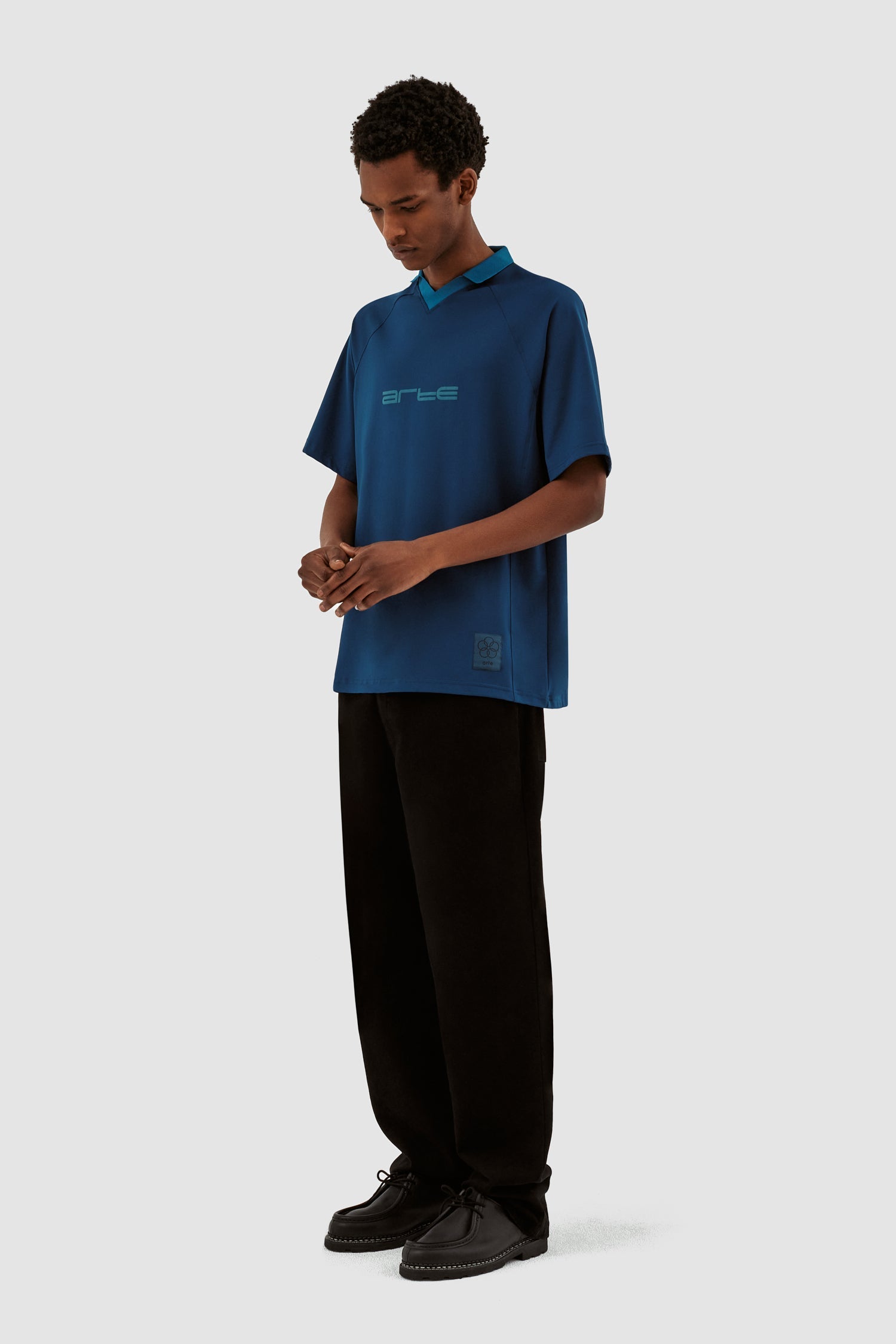 T-shirt à col Taylor - Marine