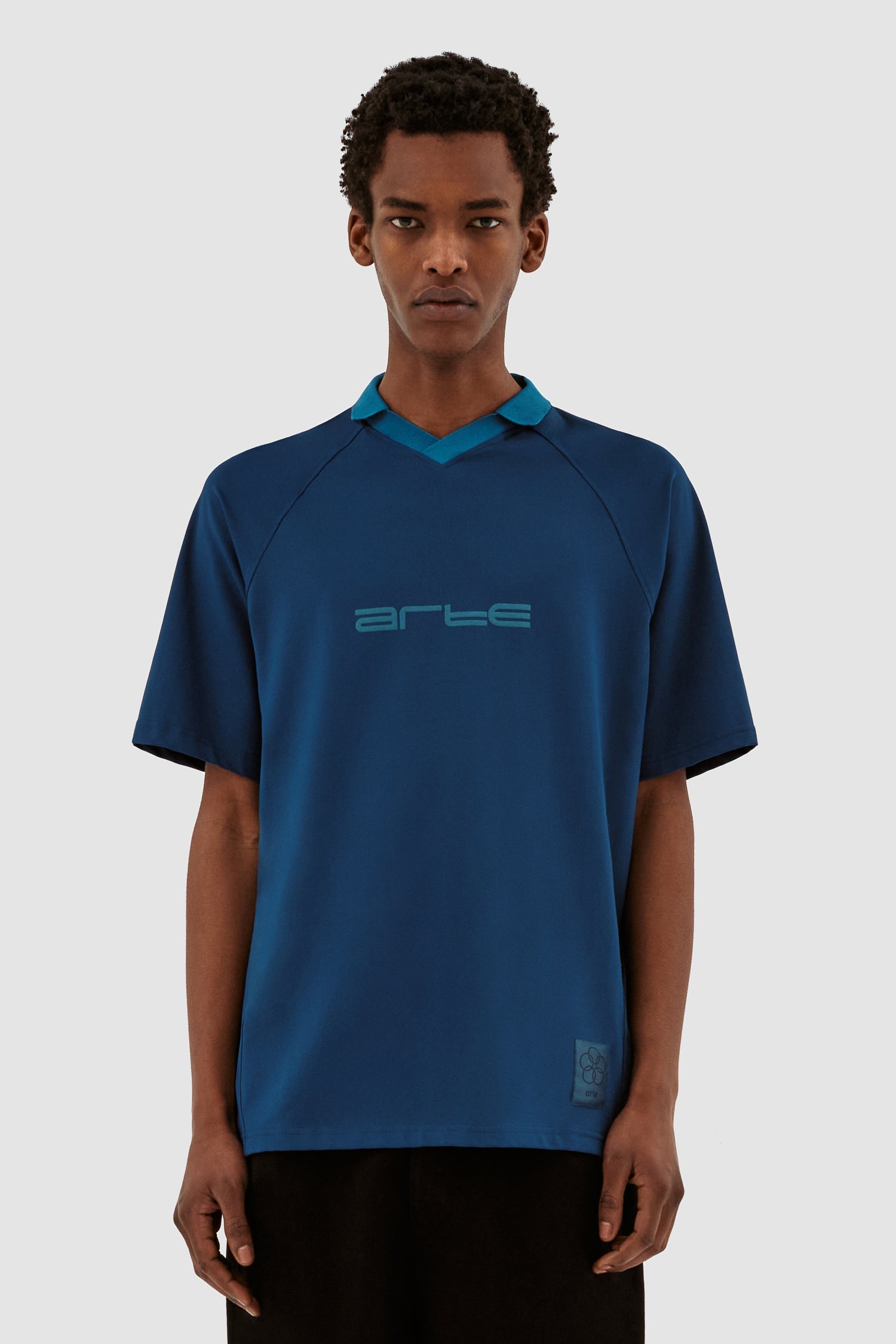 T-shirt à col Taylor - Marine