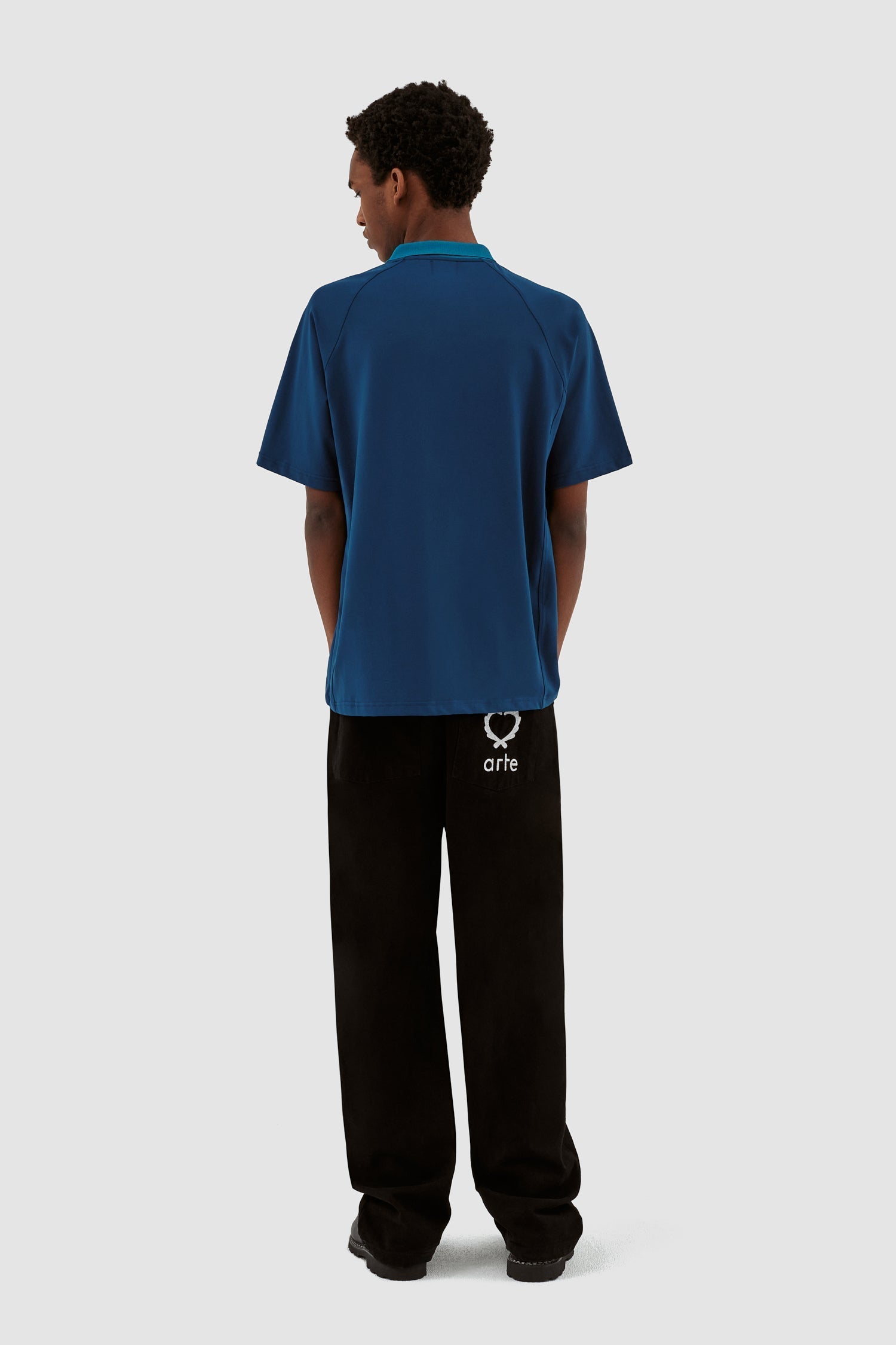 T-shirt à col Taylor - Marine