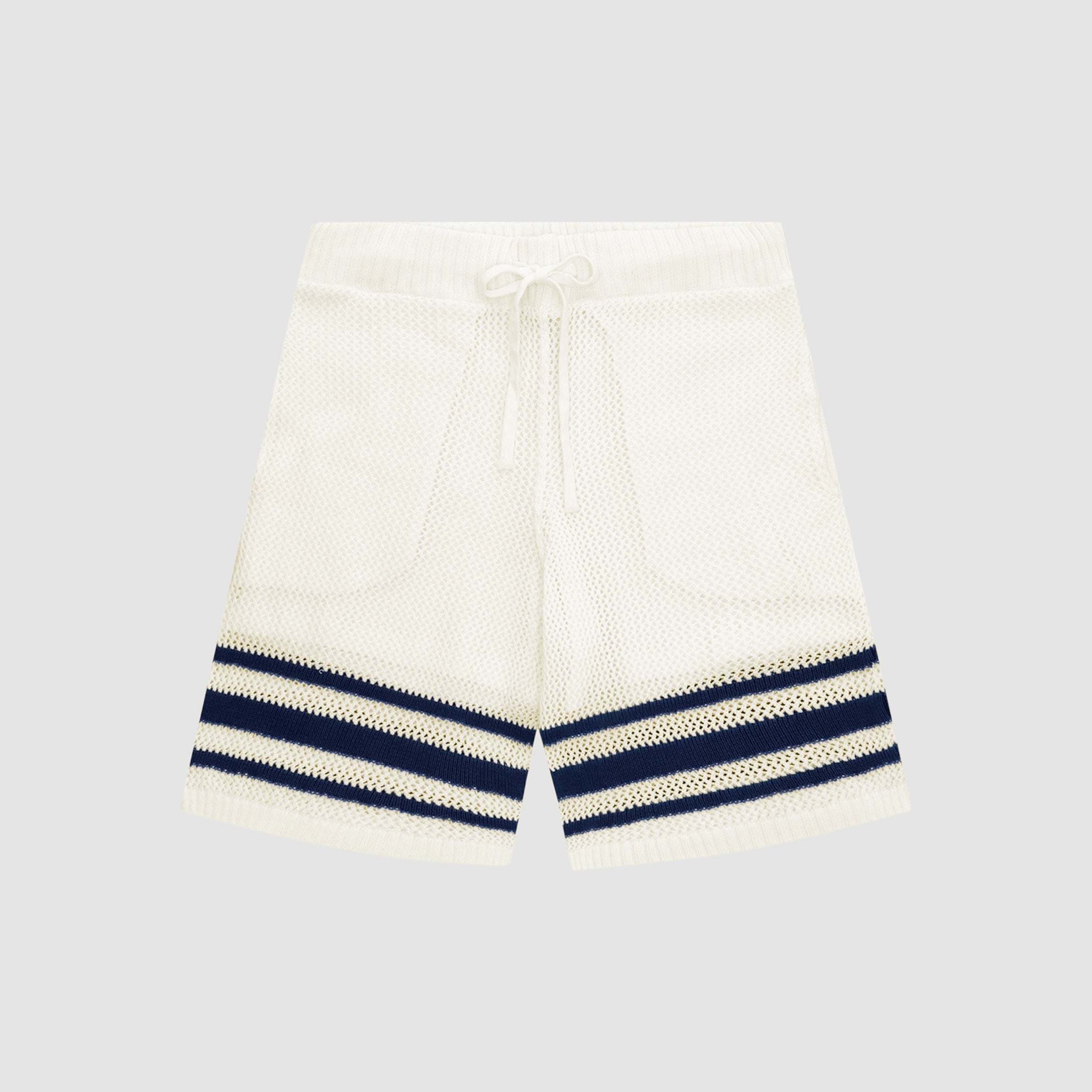 Short à rayures en tricot Shane - Blanc