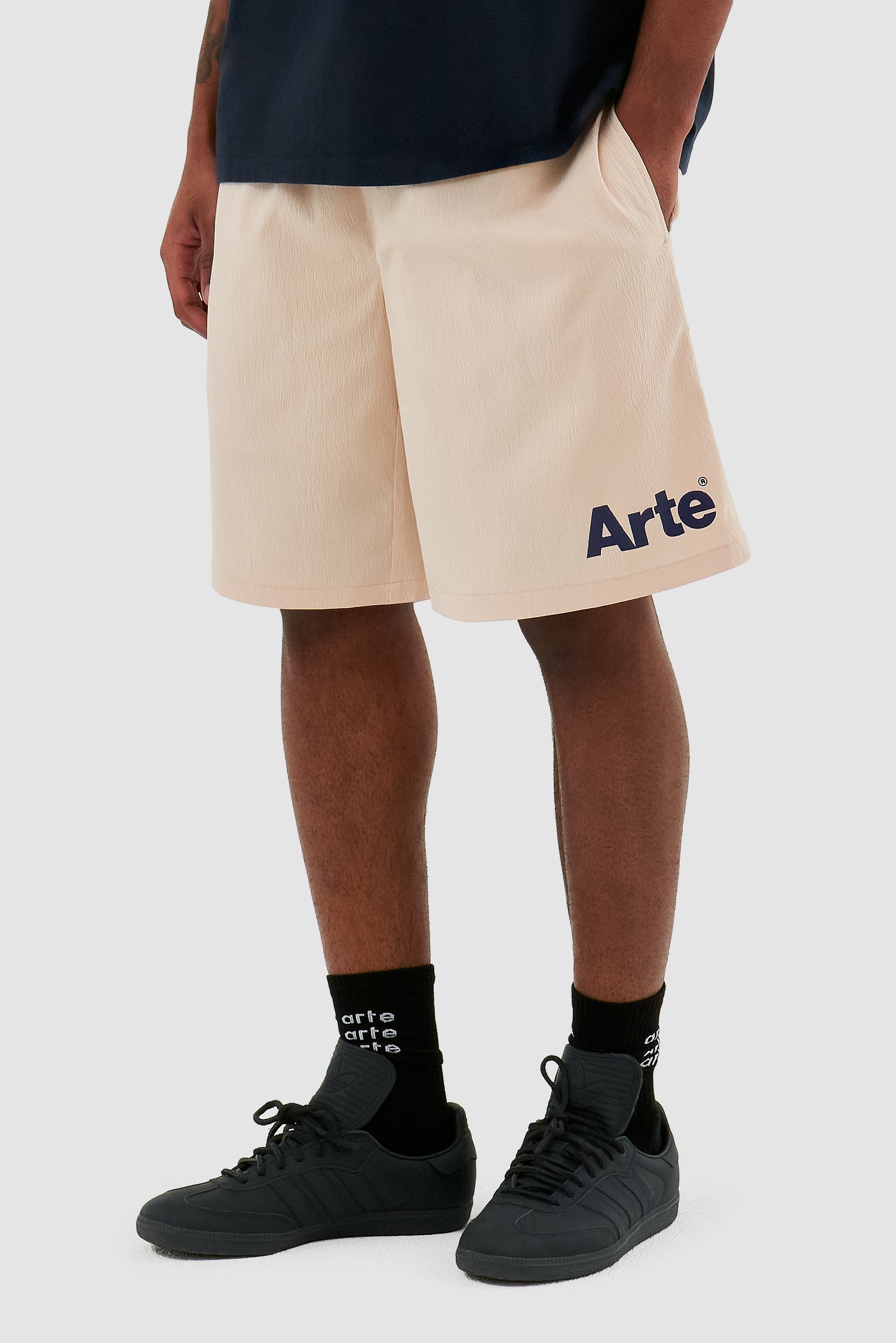 Short à logo Samuel - Crème