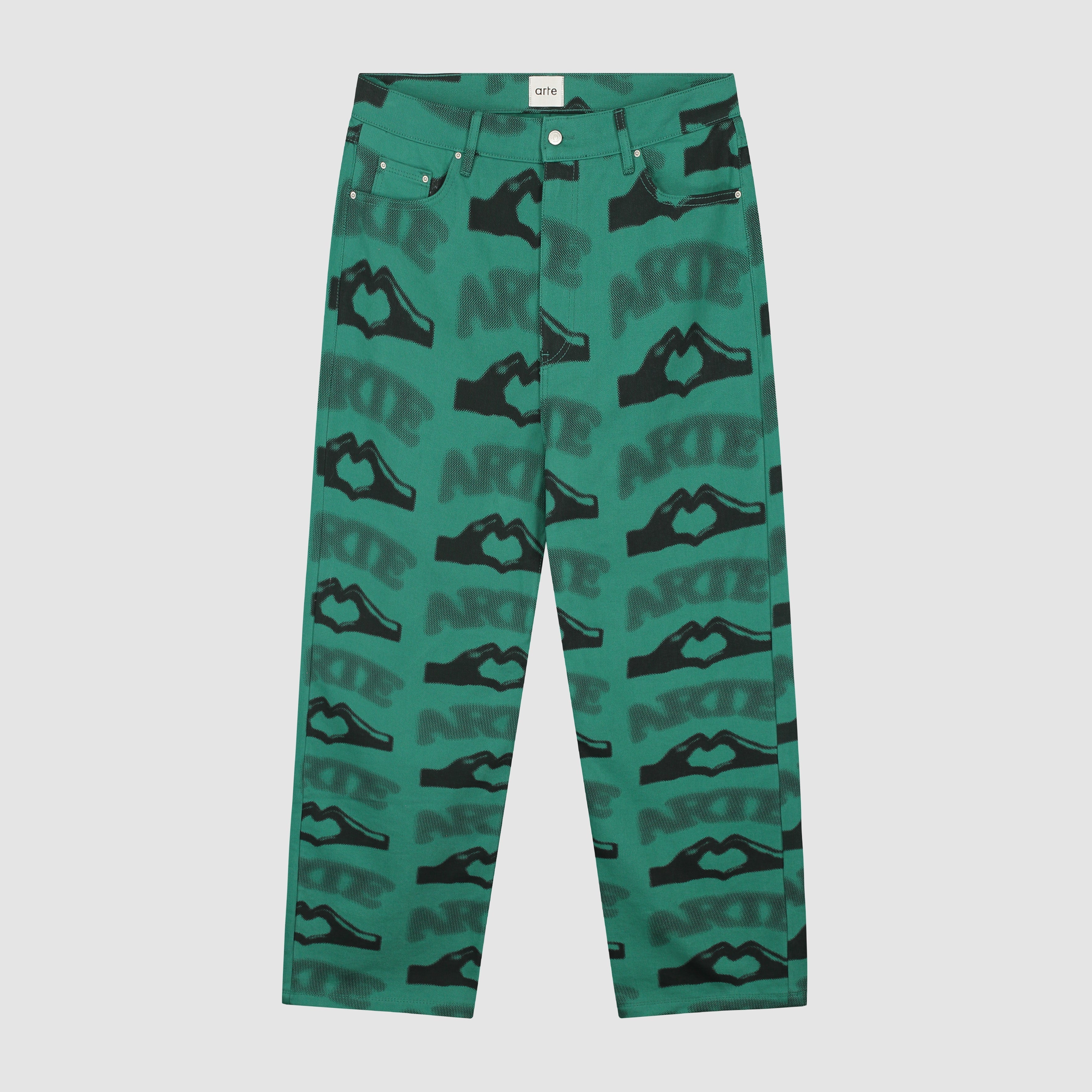 Pantalon imprimé en forme de cœur - Vert