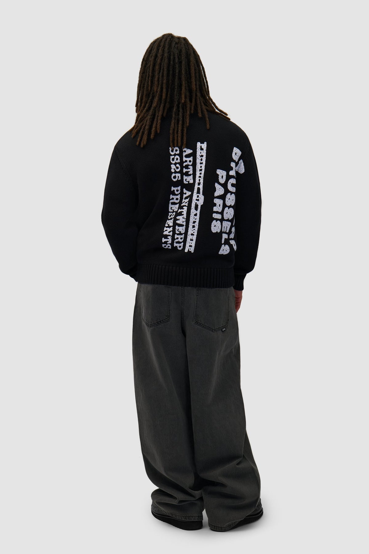 Pull en maille à gros motifs - Noir