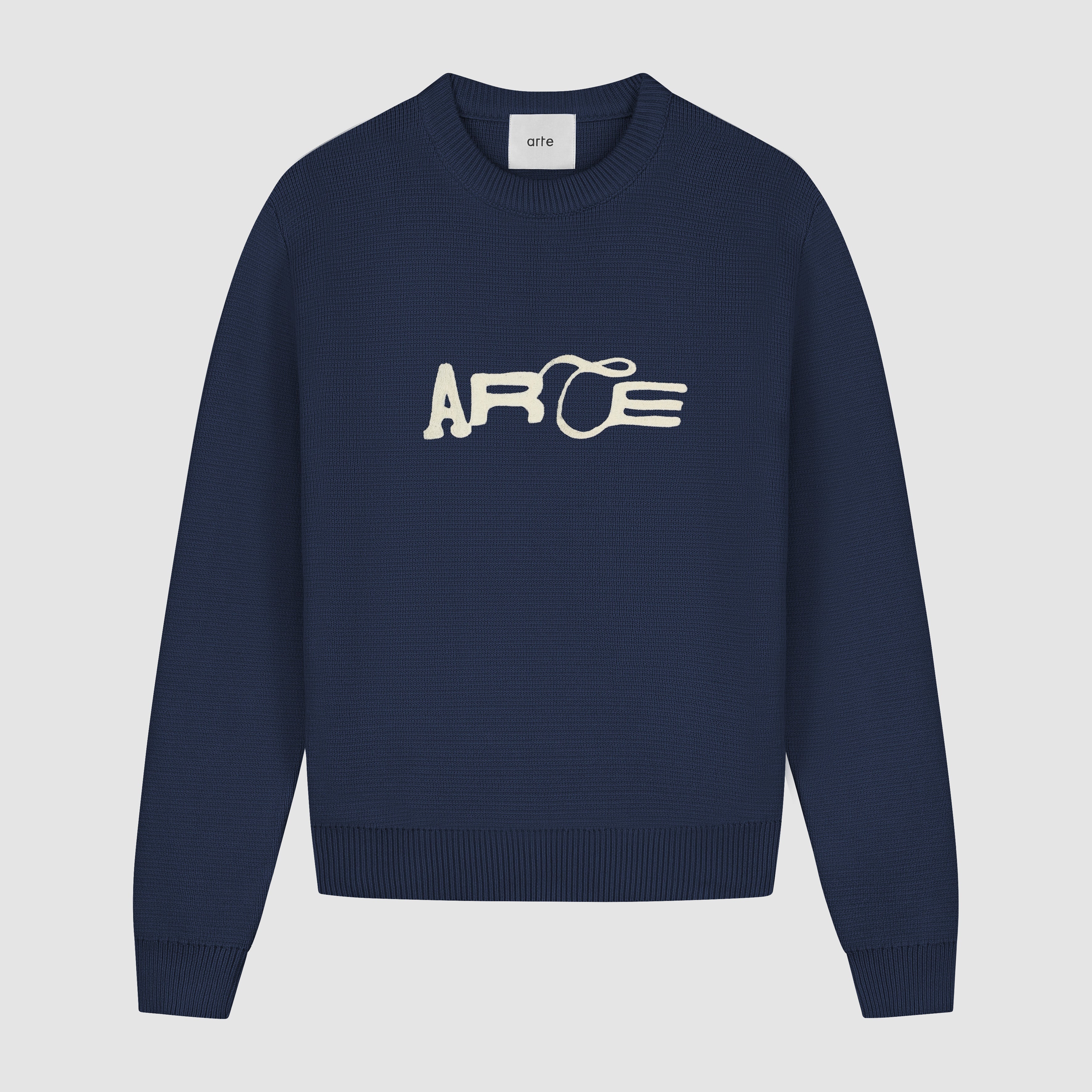 Pull en maille avec logo - Navy