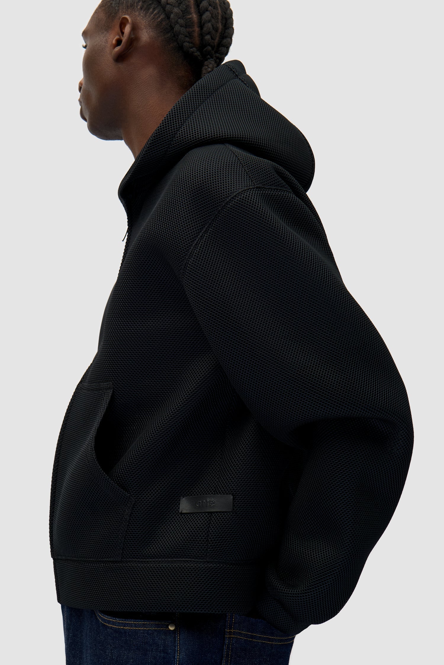 Veste à capuche en maille - Noir