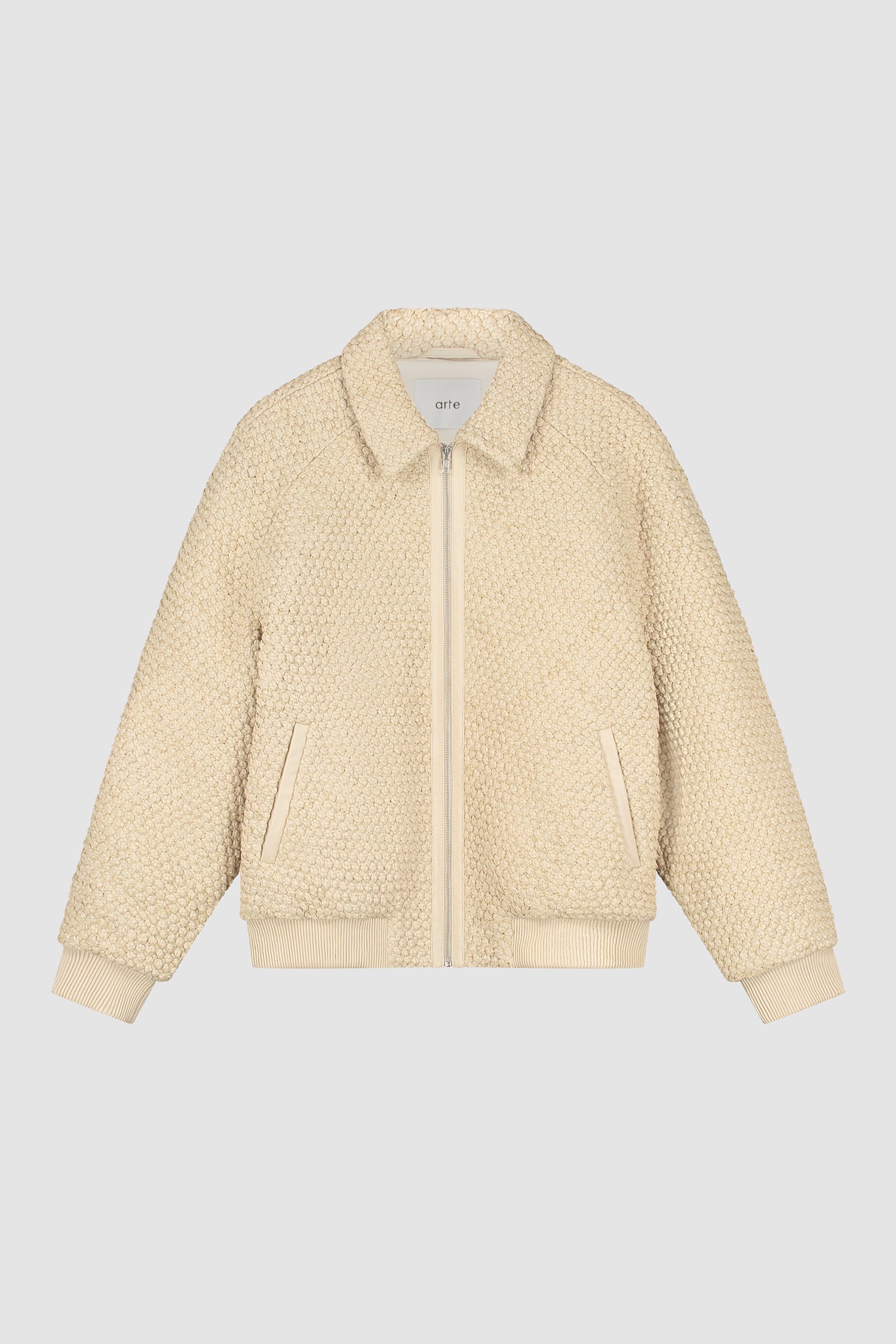Veste en cuir tressé - Crème