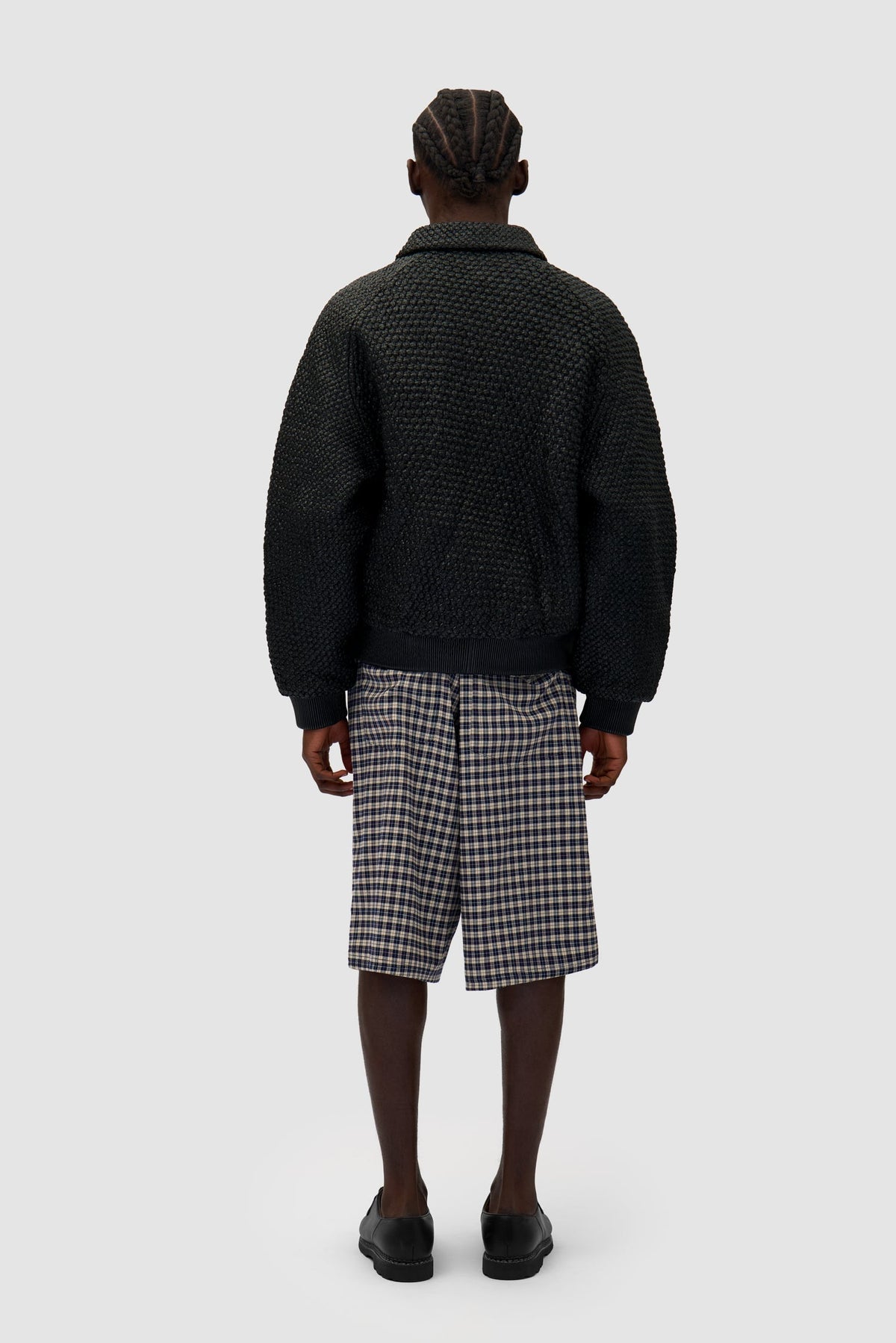 Veste en cuir tressé - Noir