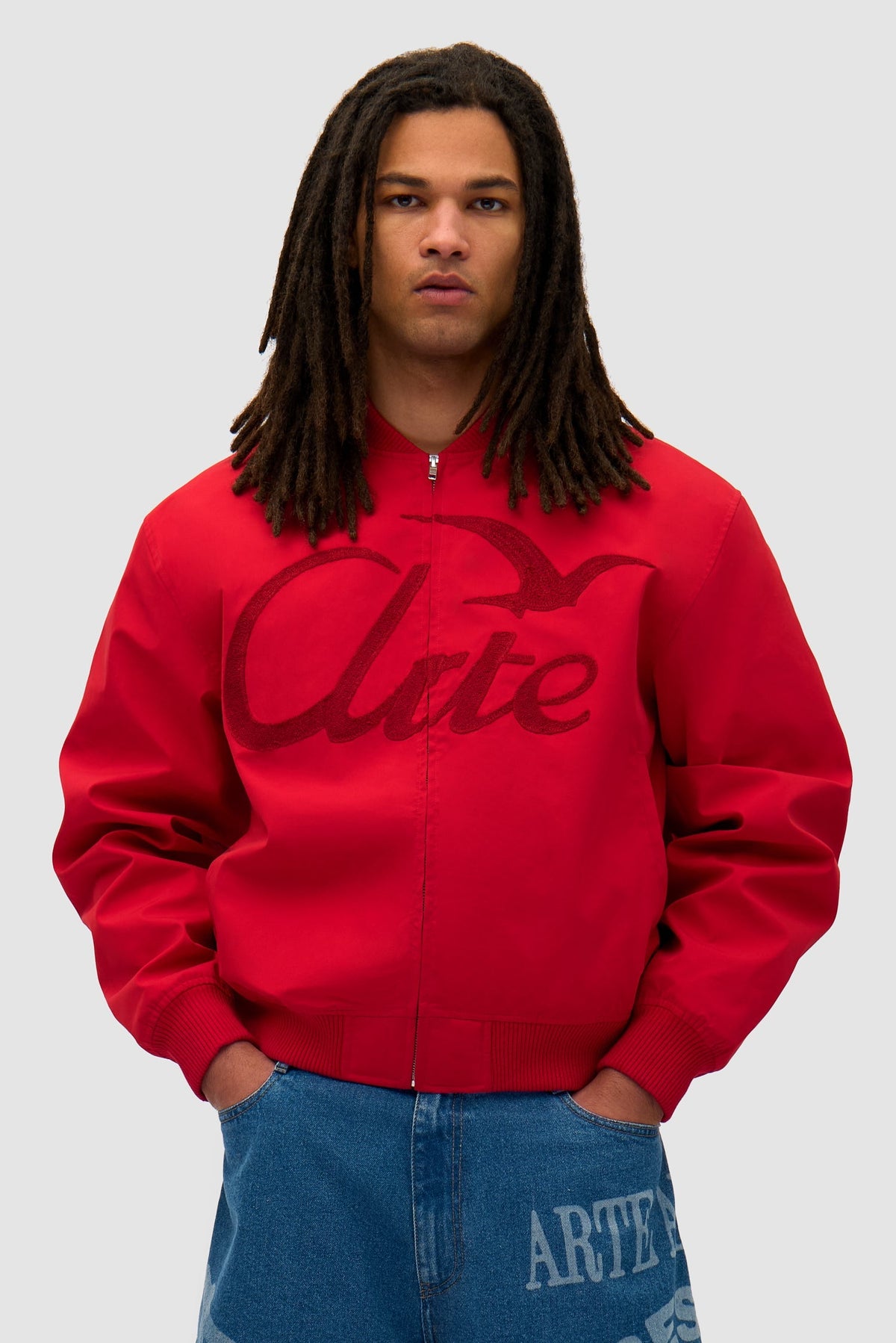 Logo Bird Bomber Jacket - Rouge