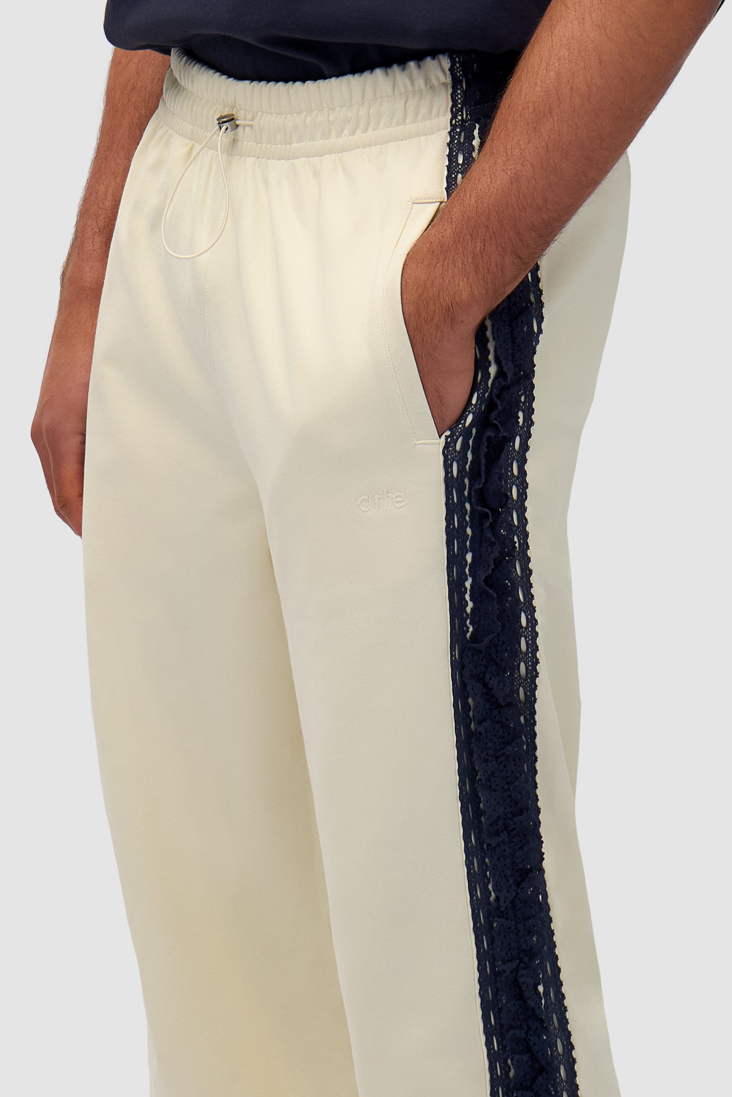 Pantalon à bordures - Crème