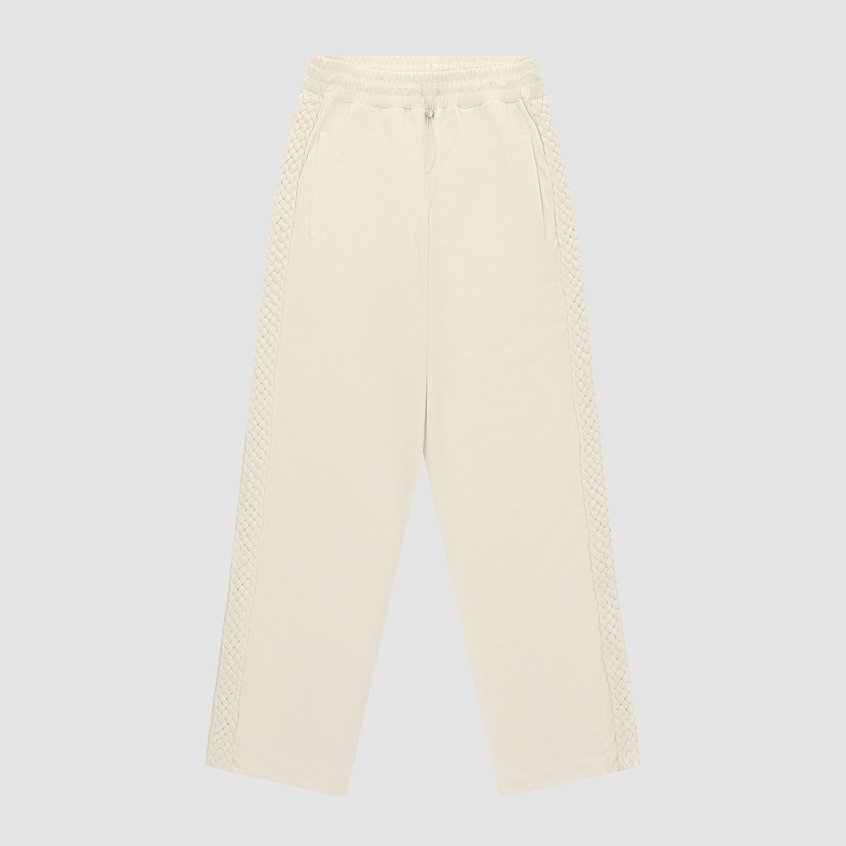 Pantalon à bandes tressées - Crème