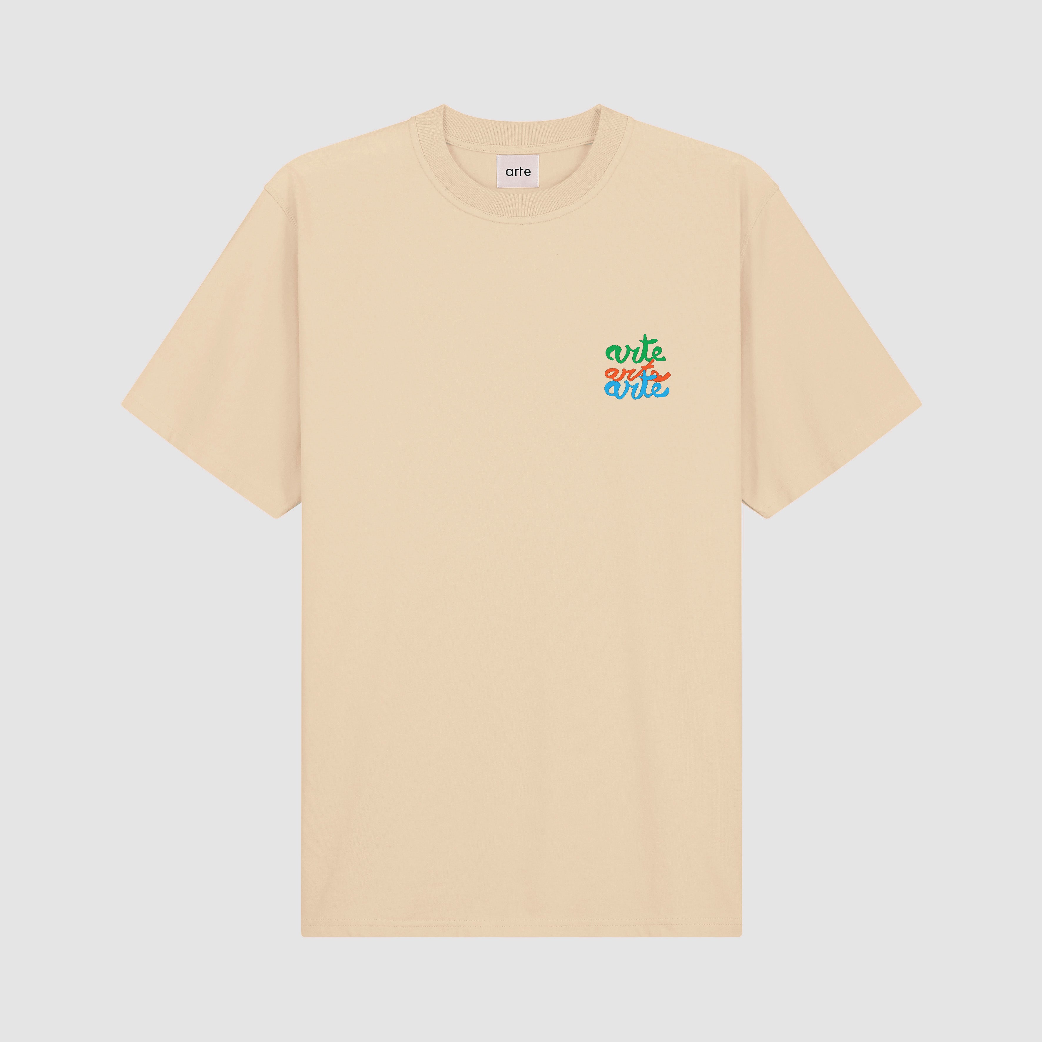 T-shirt à logo multiple - Crème