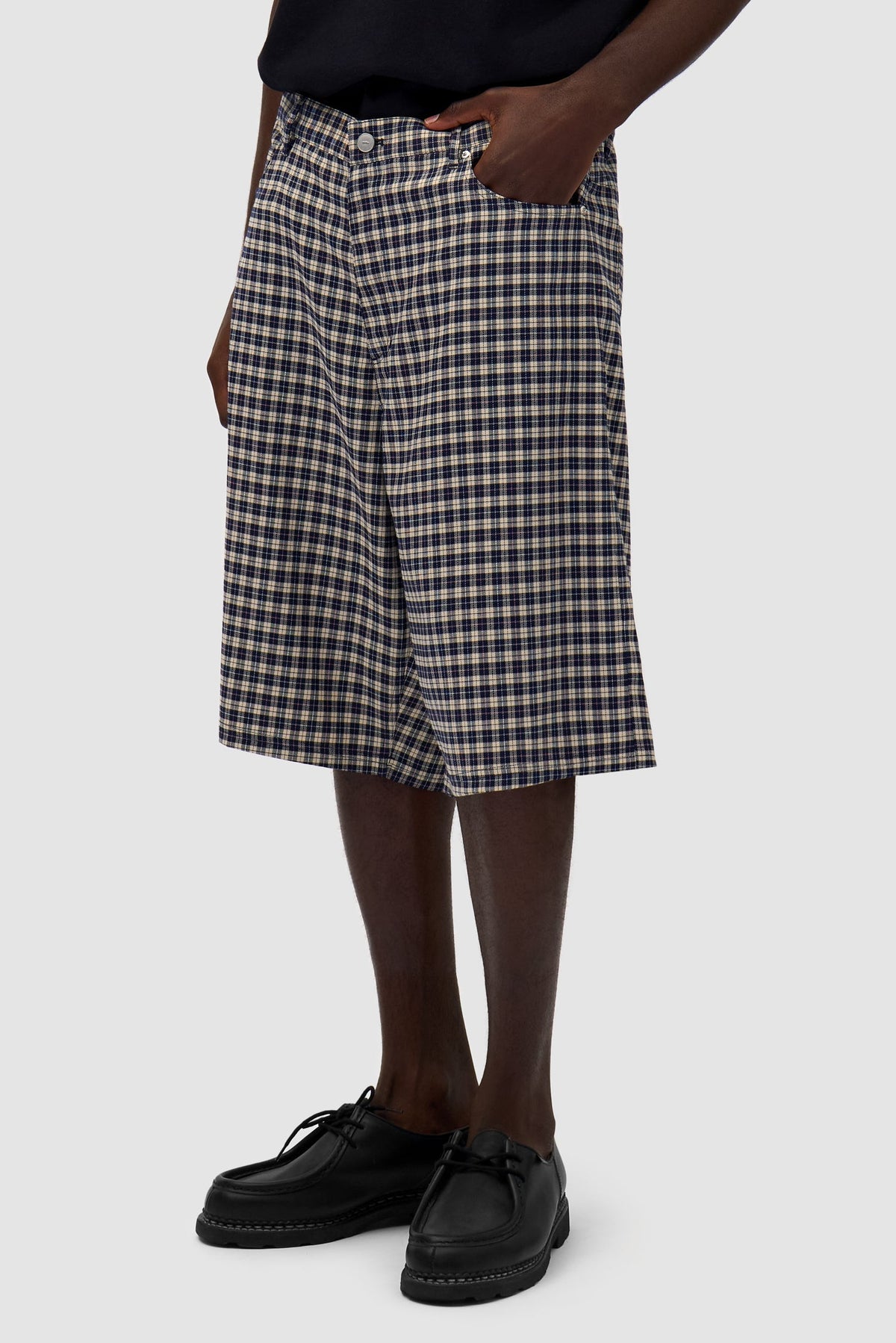Short à carreaux - Crème/Marine