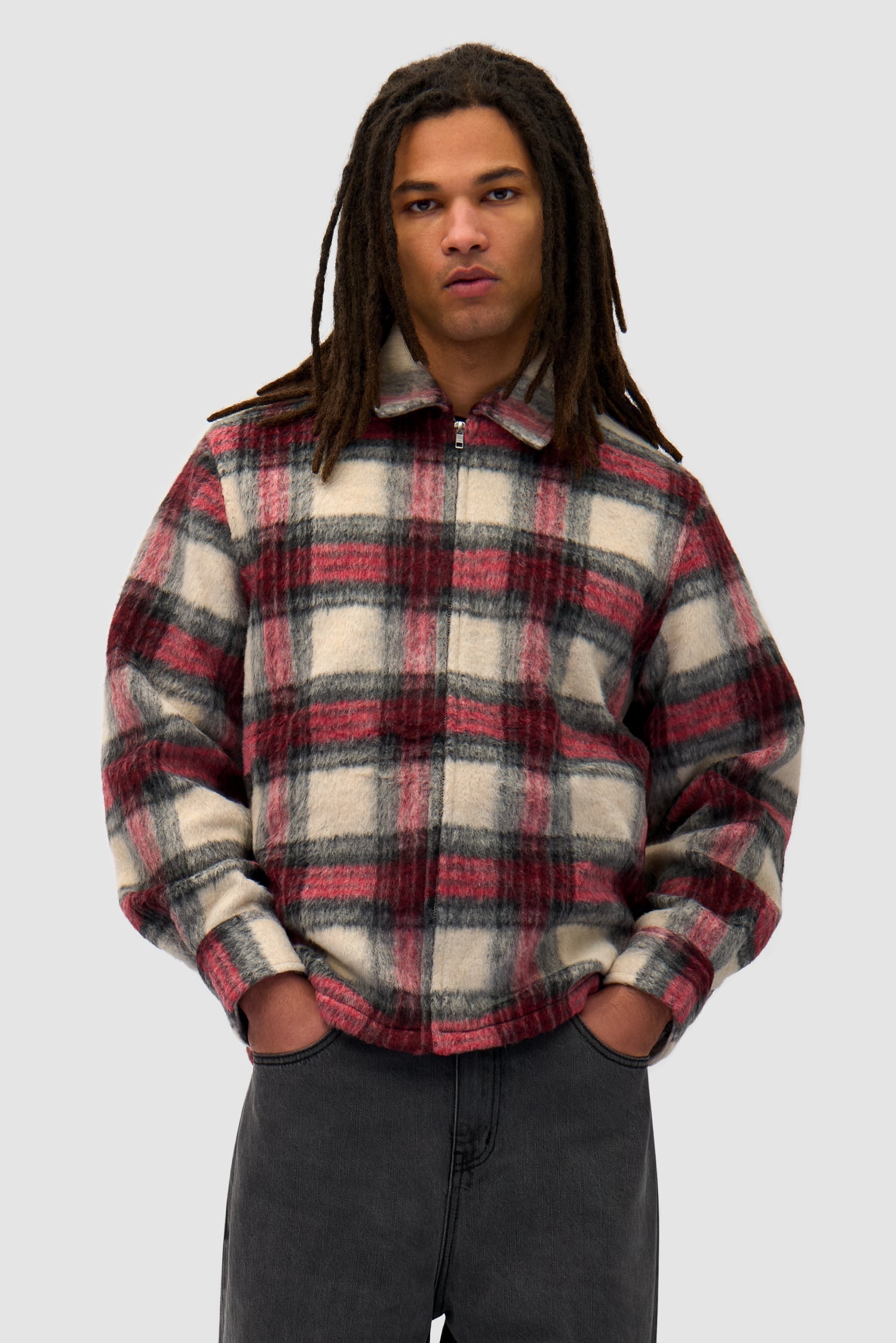 Chemise à fermeture éclair - Plaid