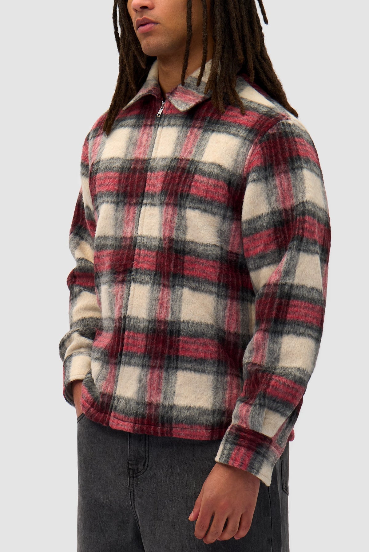 Chemise à fermeture éclair - Plaid