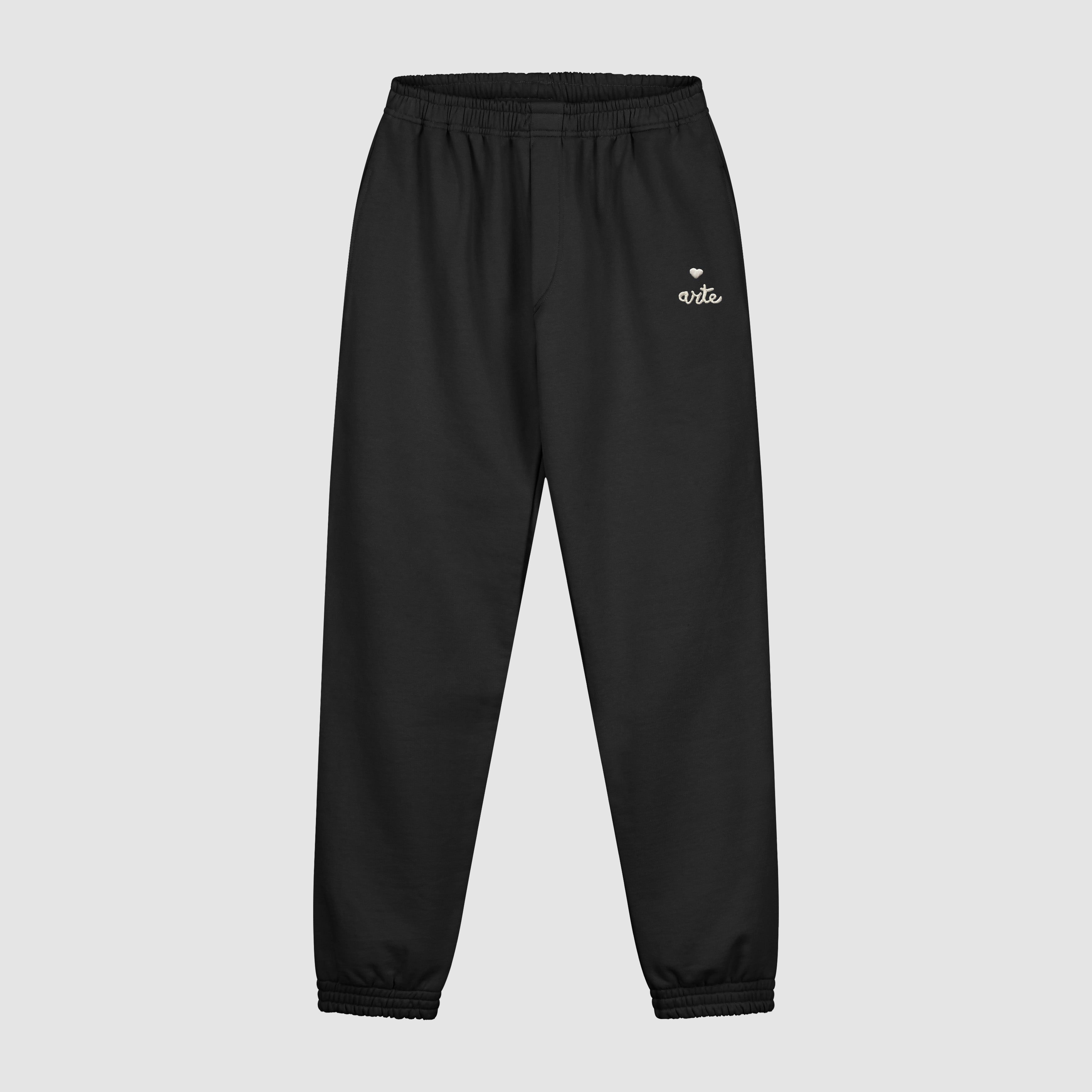 Pantalon de survêtement avec logo en forme de cœur - Noir