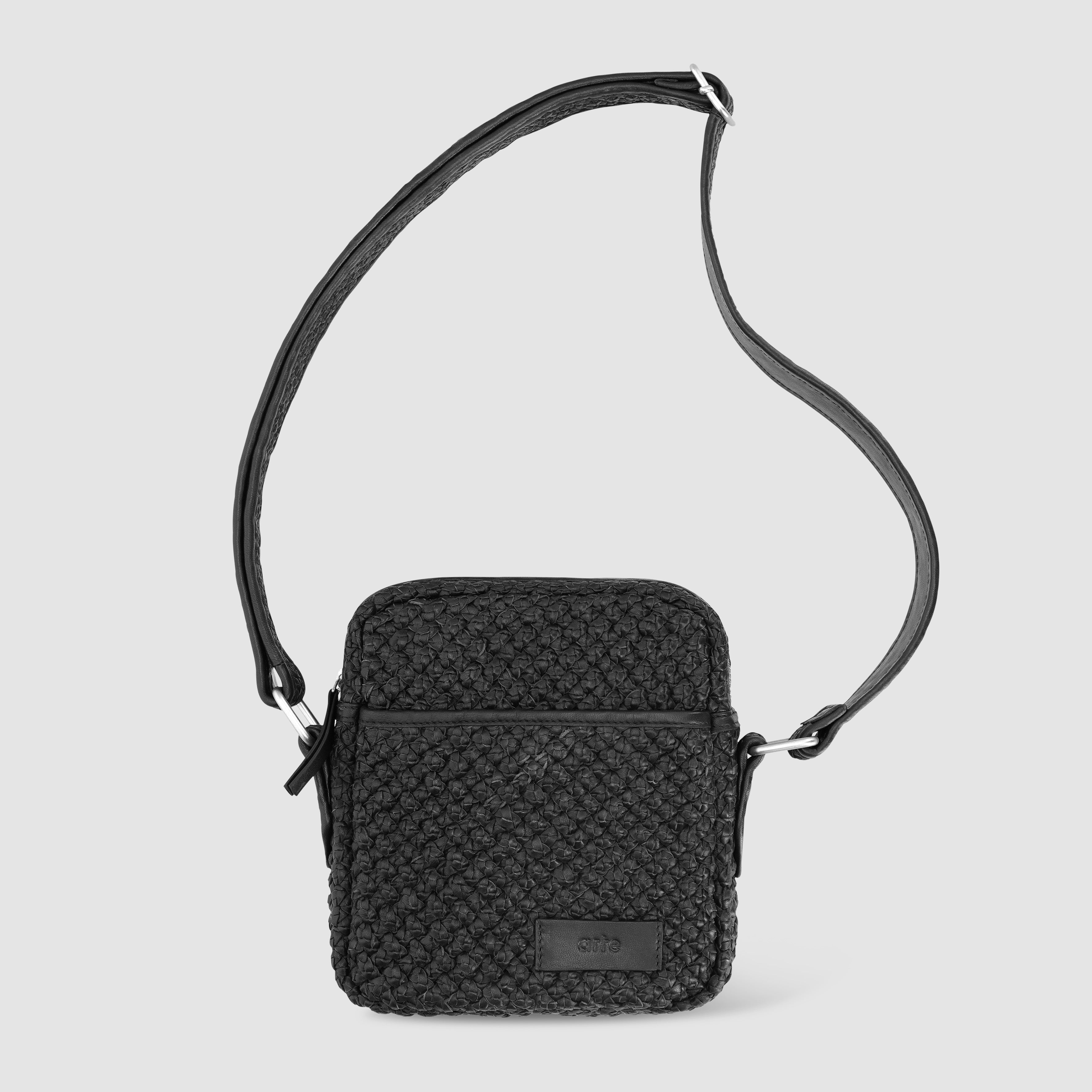 Petit sac en cuir tressé - Noir