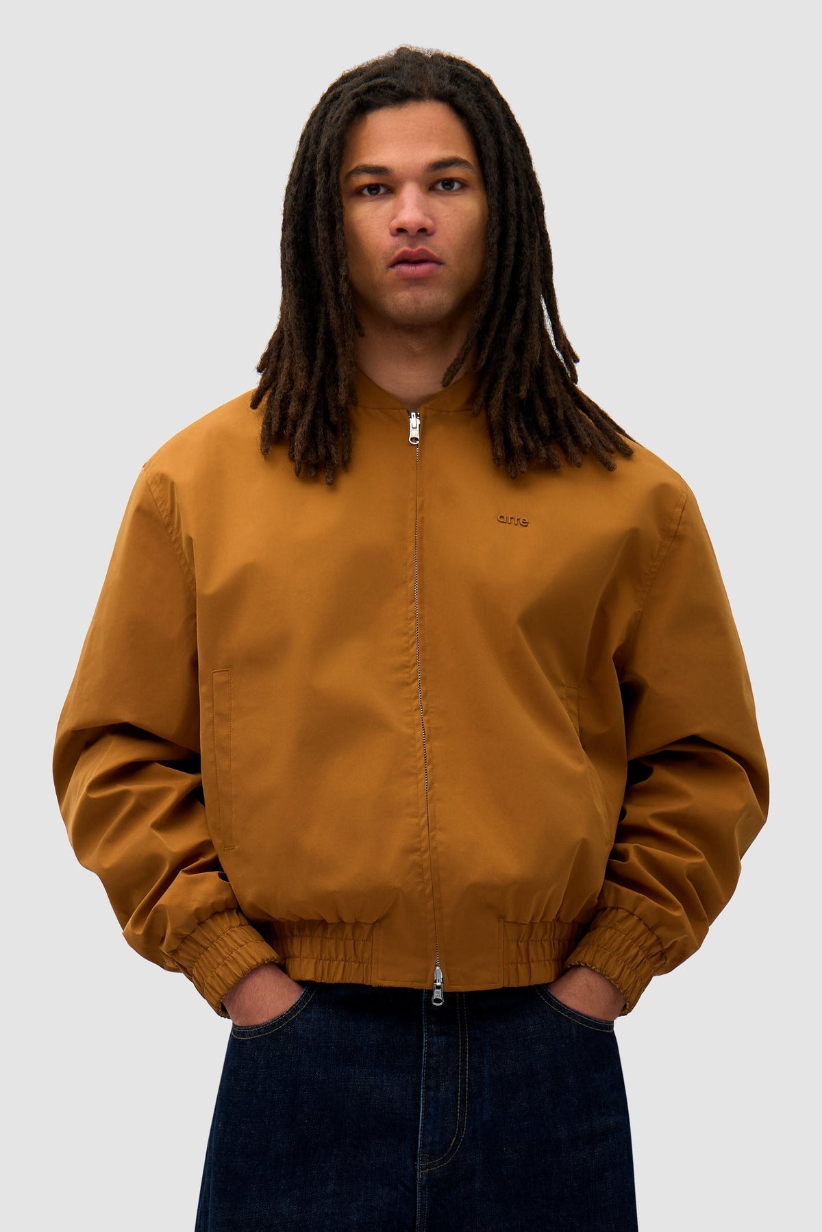 Veste réversible en nylon - Marron/Jaune