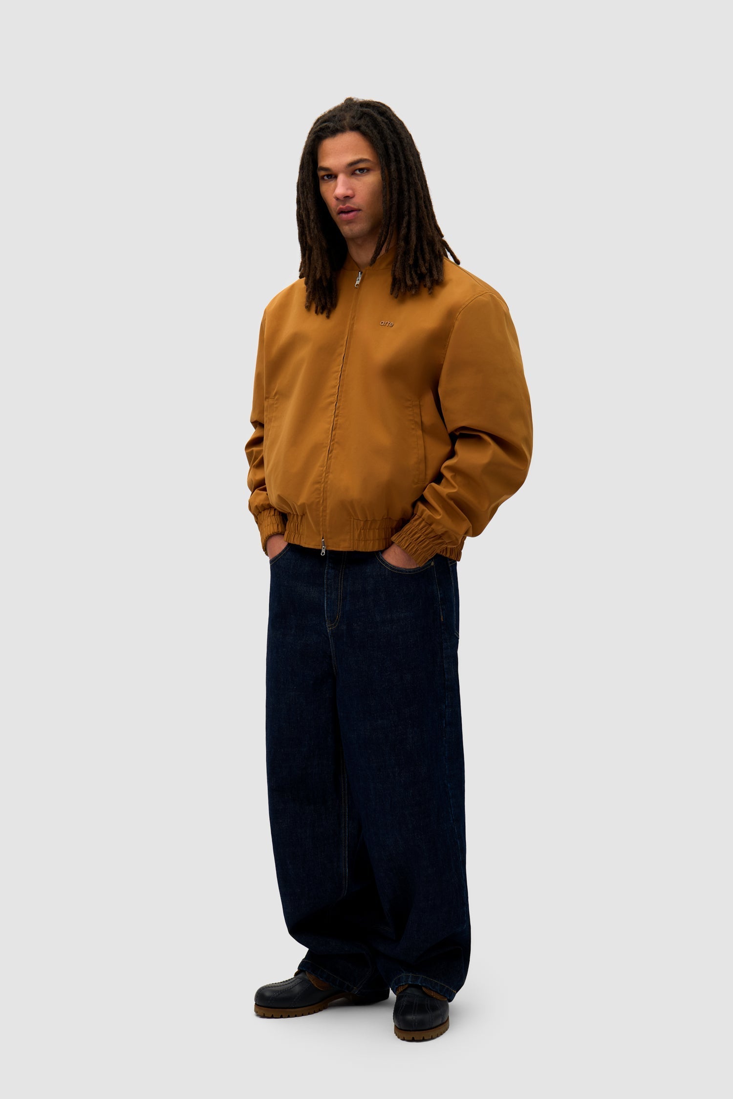 Veste réversible en nylon - Marron/Jaune