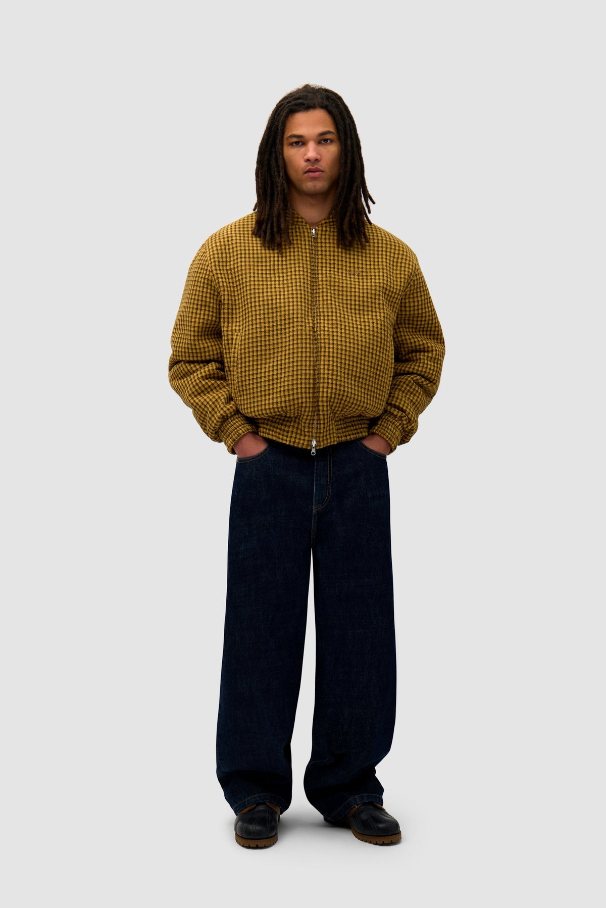 Veste réversible en nylon - Marron/Jaune
