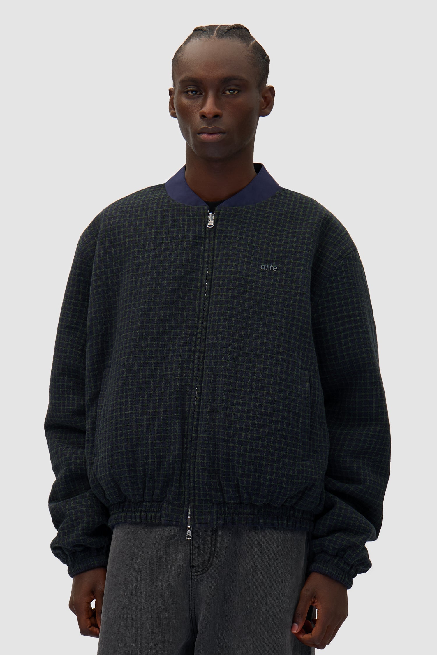 Veste réversible en nylon - marine/vert