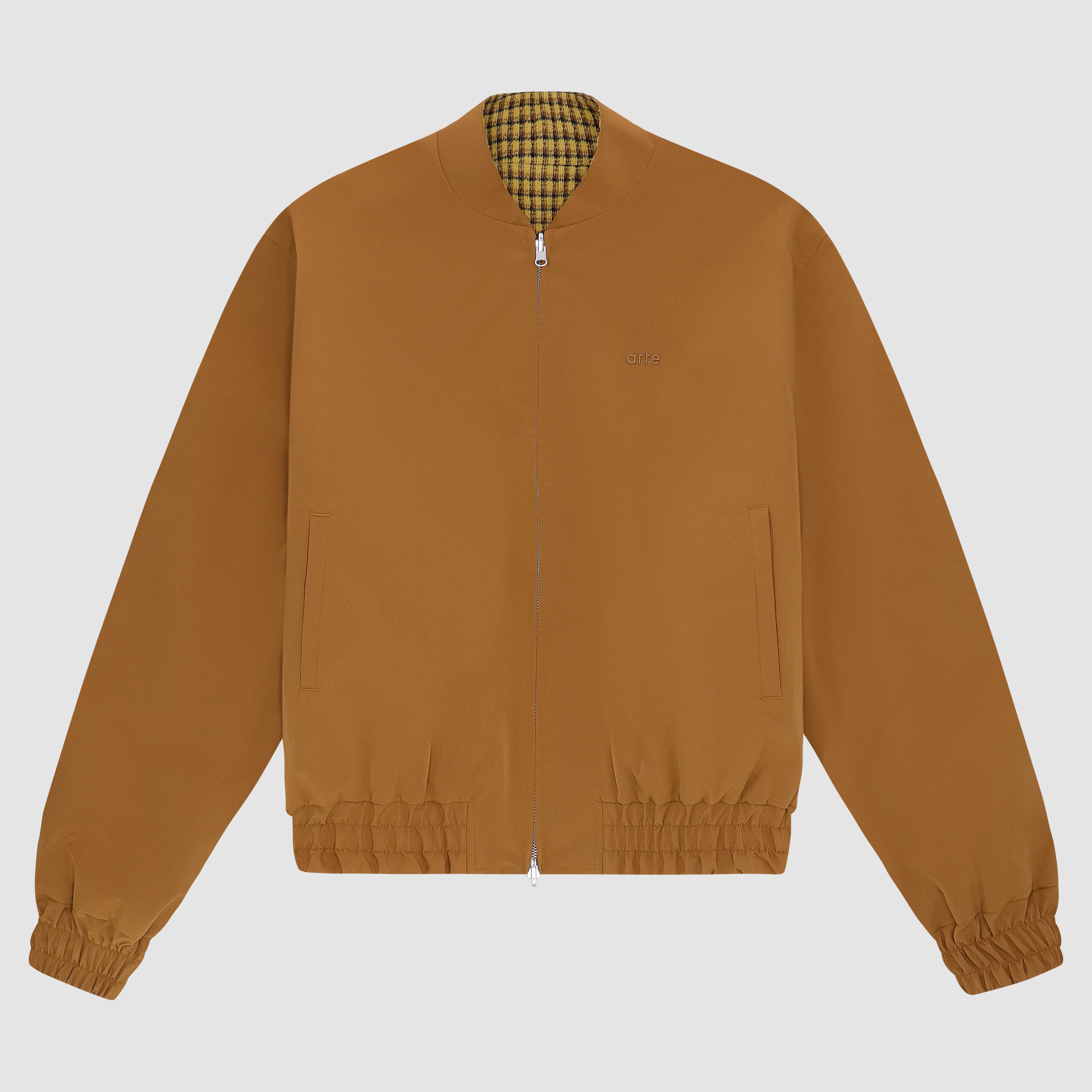 Veste réversible en nylon - Marron/Jaune